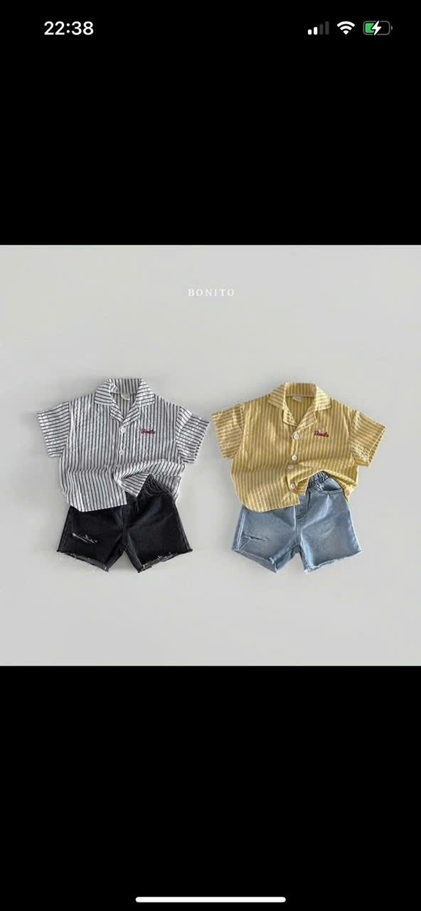 Sbtg6 Set bé gái Bonito tone vàng