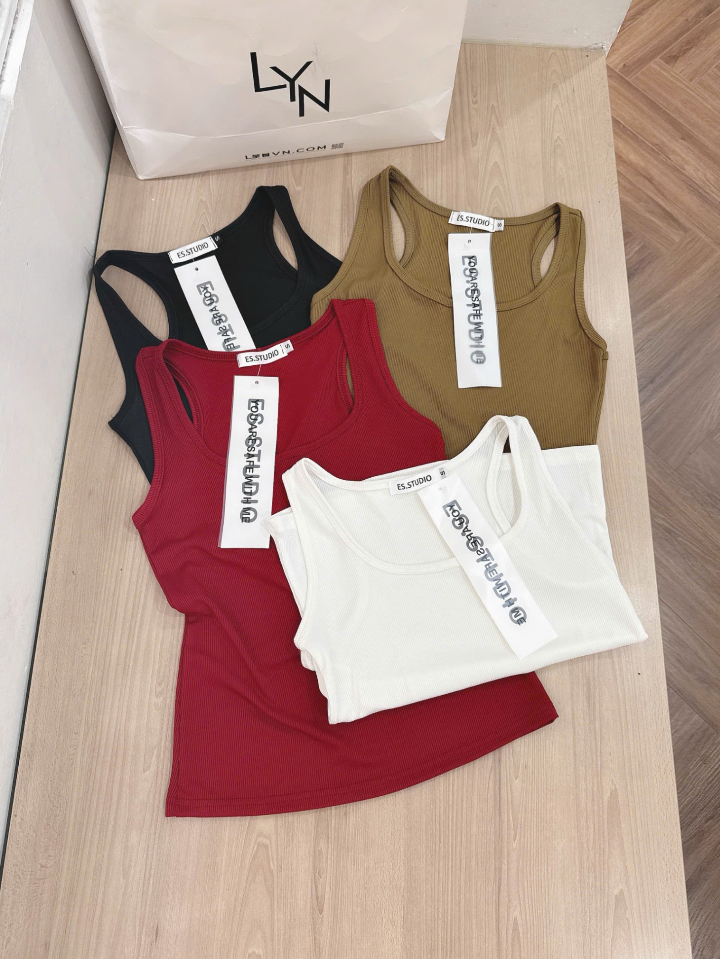 Abl2 Set 4 áo tăm ba lỗ màu basic