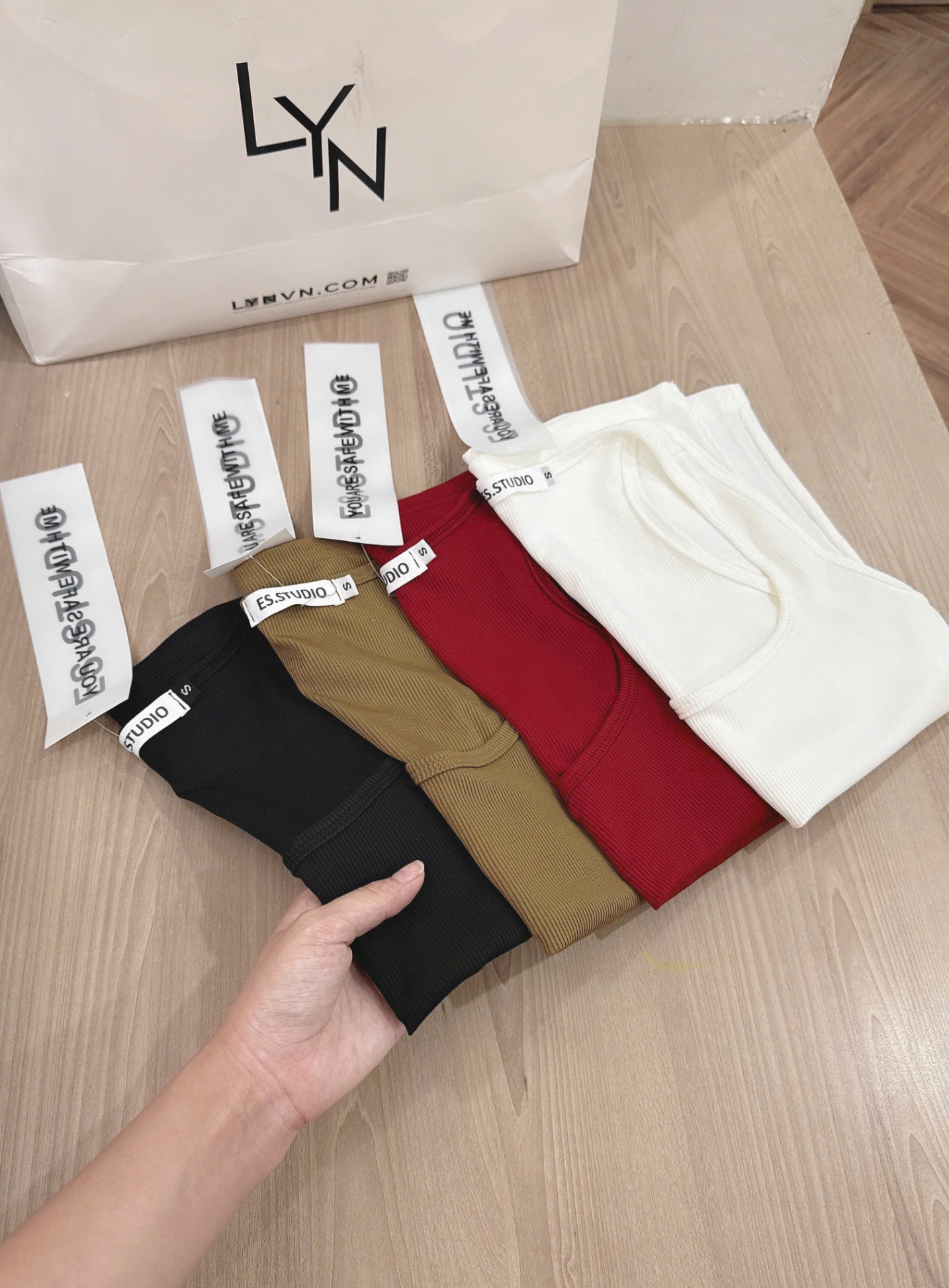 Abl2 Set 4 áo tăm ba lỗ màu basic