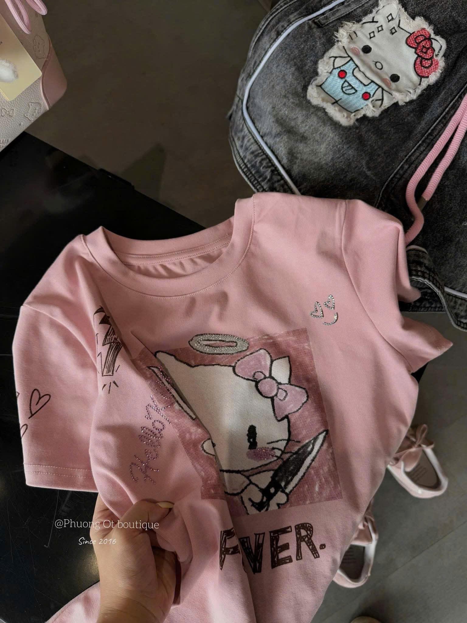 Sbg57 Set bộ Hello Kitty quần short jean