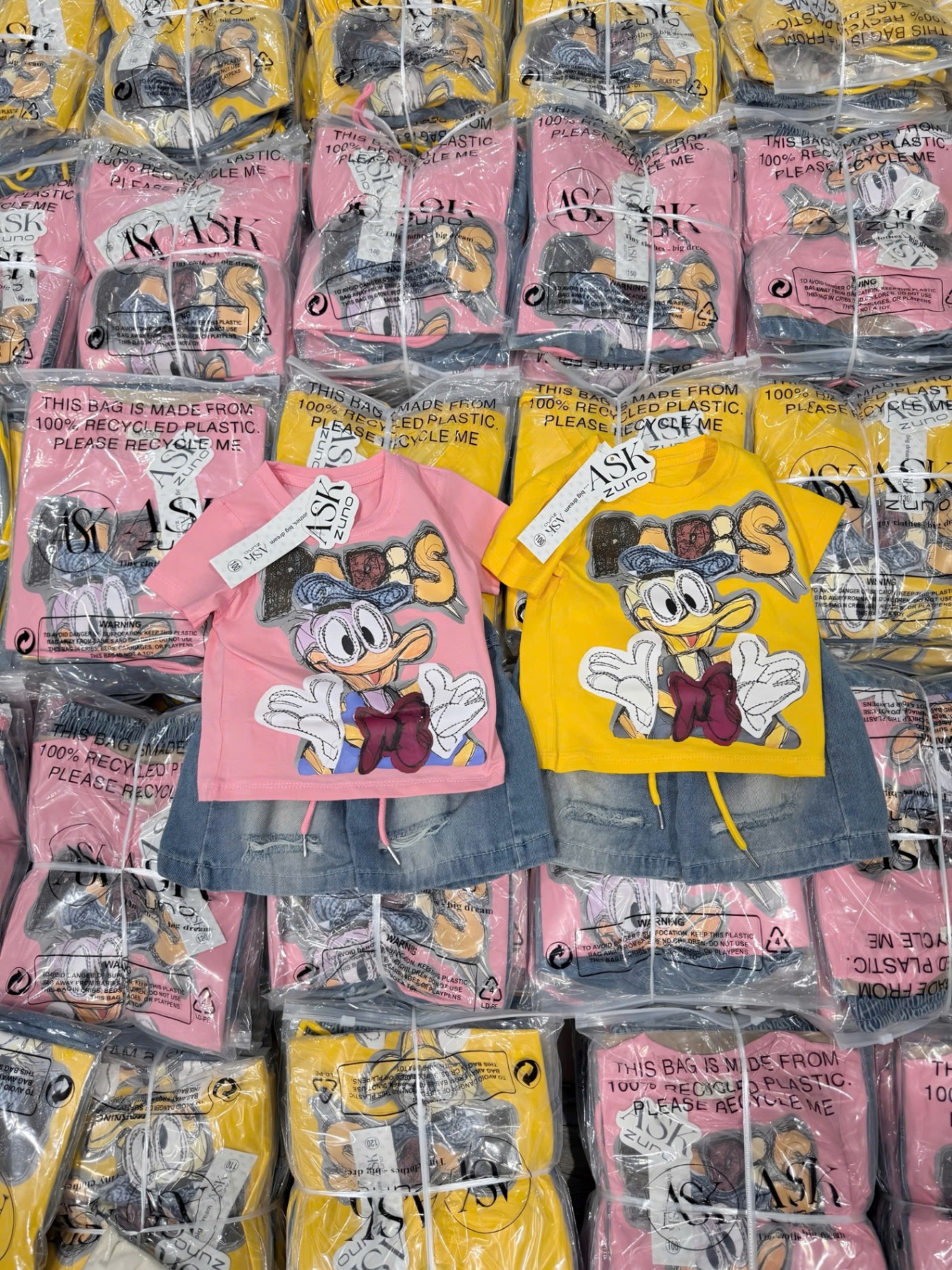 Bbg8 Set in hình Donald mix quần jean ngố