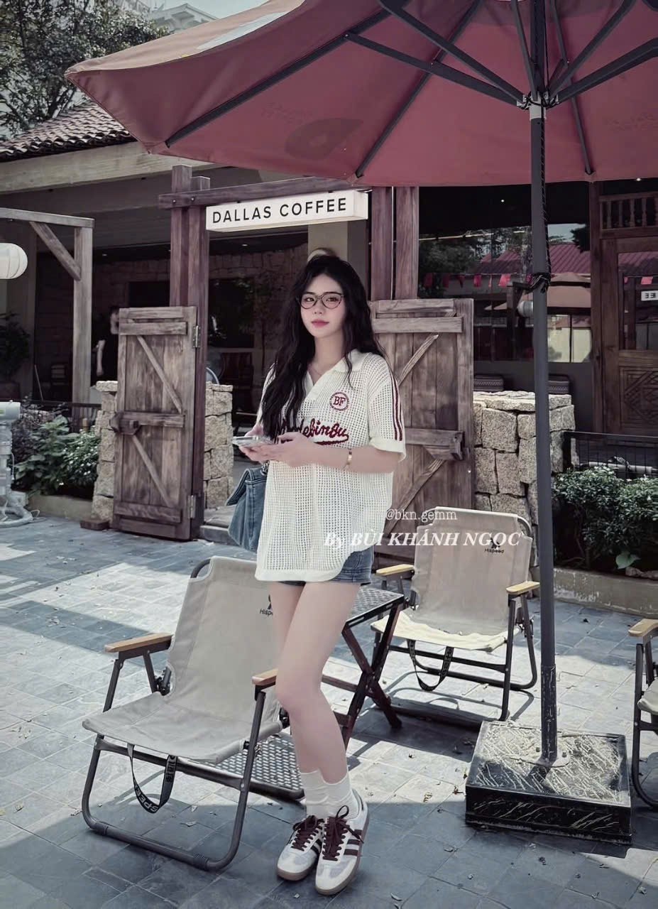 Aln3 Áo lưới chữ thể thao cho nữ