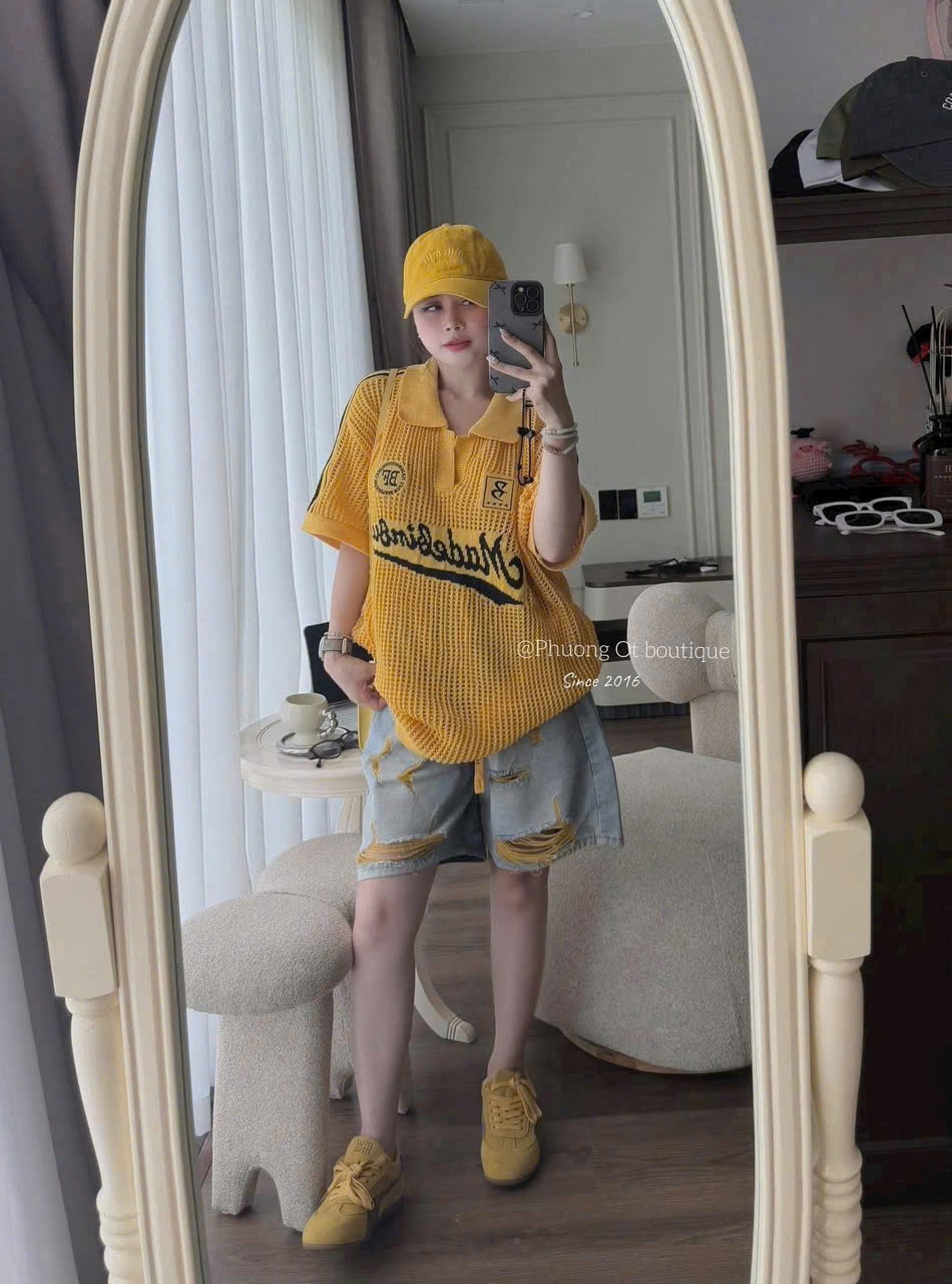Aln3 Áo lưới chữ thể thao cho nữ