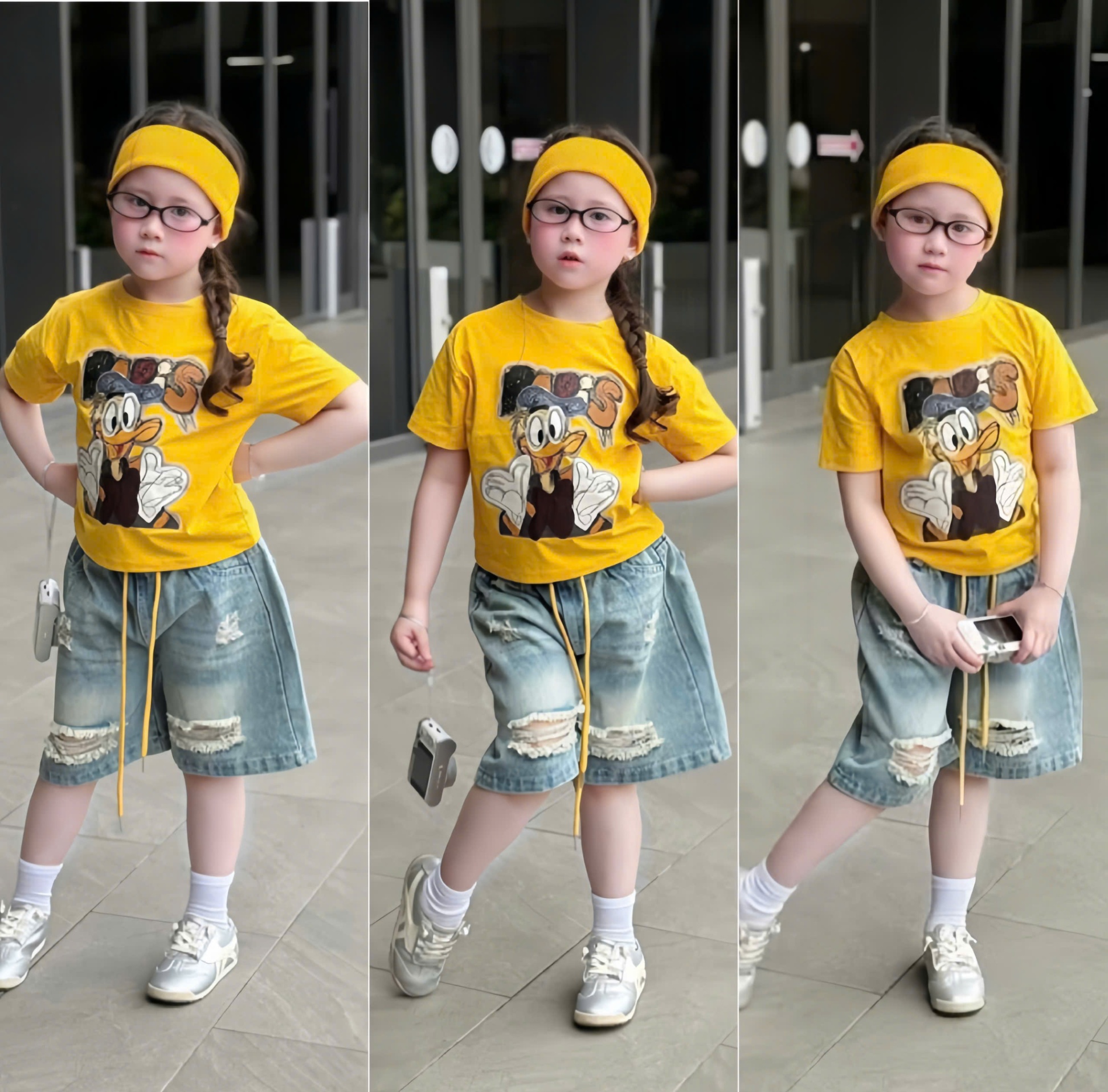Bbg8 Set in hình Donald mix quần jean ngố