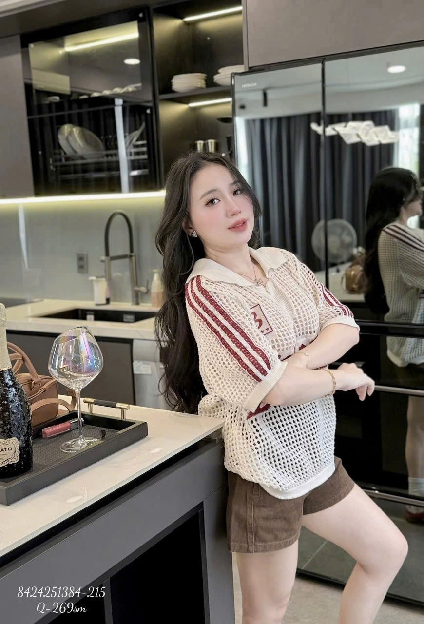 Aln3 Áo lưới chữ thể thao cho nữ