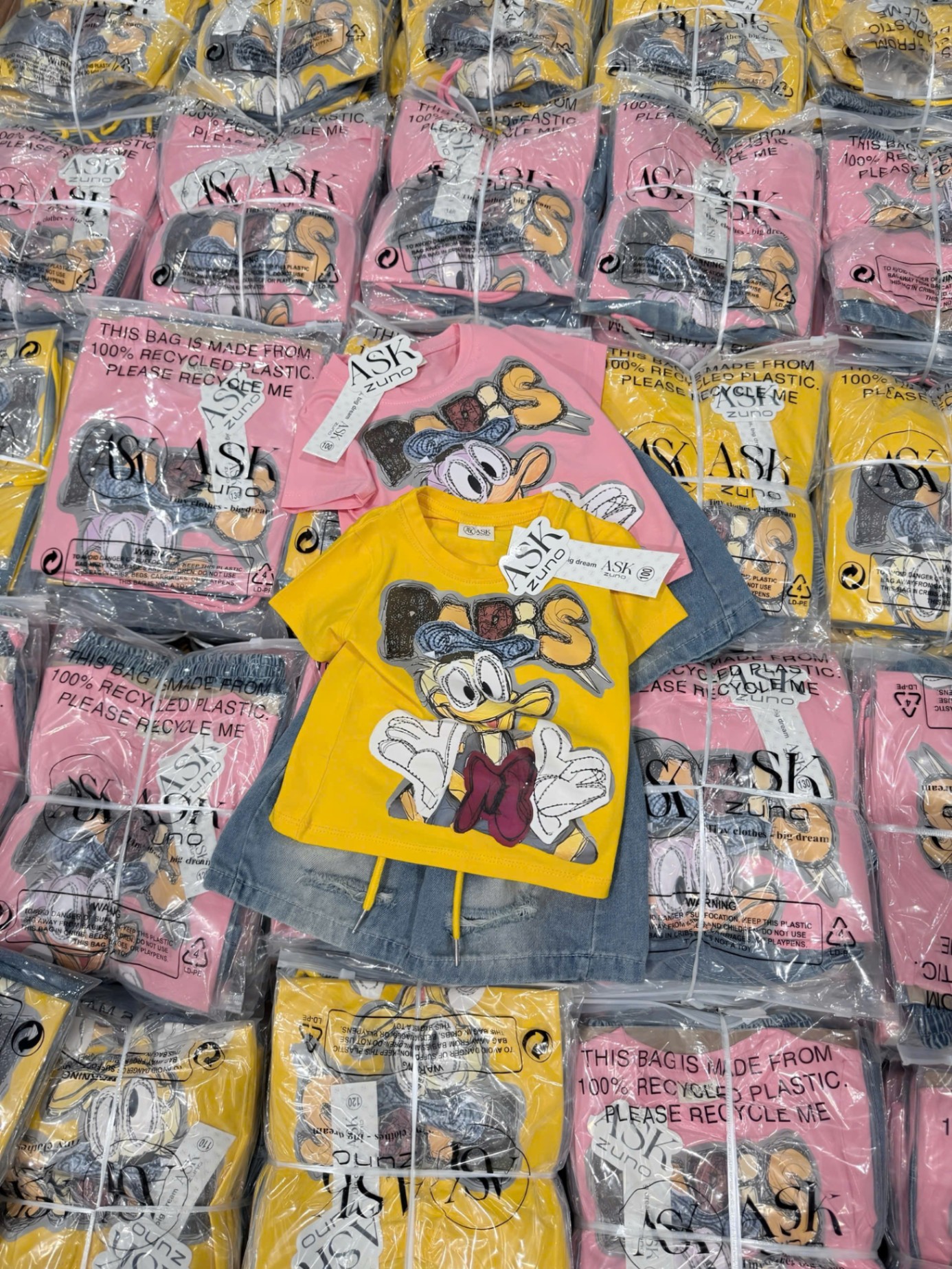 Bbg8 Set in hình Donald mix quần jean ngố