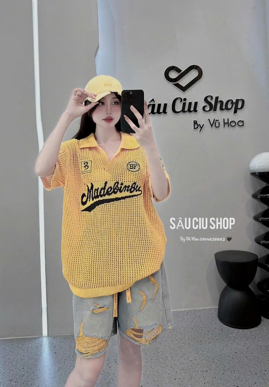 Aln3 Áo lưới chữ thể thao cho nữ