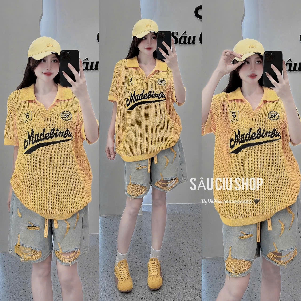Aln3 Áo lưới chữ thể thao cho nữ