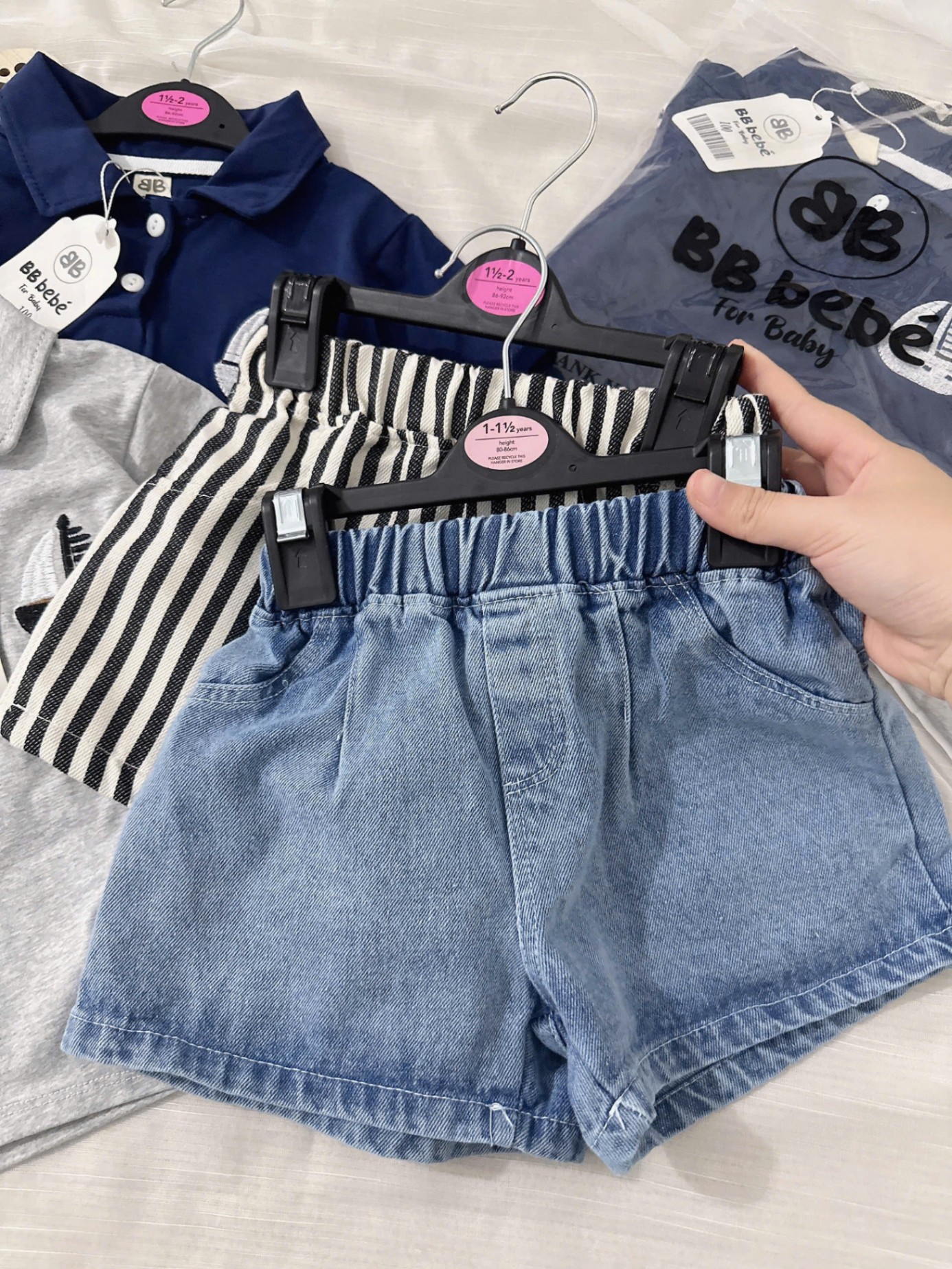 AP5 - Set áo Polo phối quần bò cho bé trai