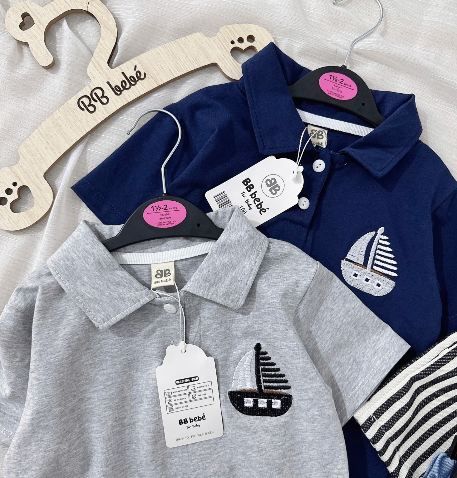 AP5 - Set áo Polo phối quần bò cho bé trai