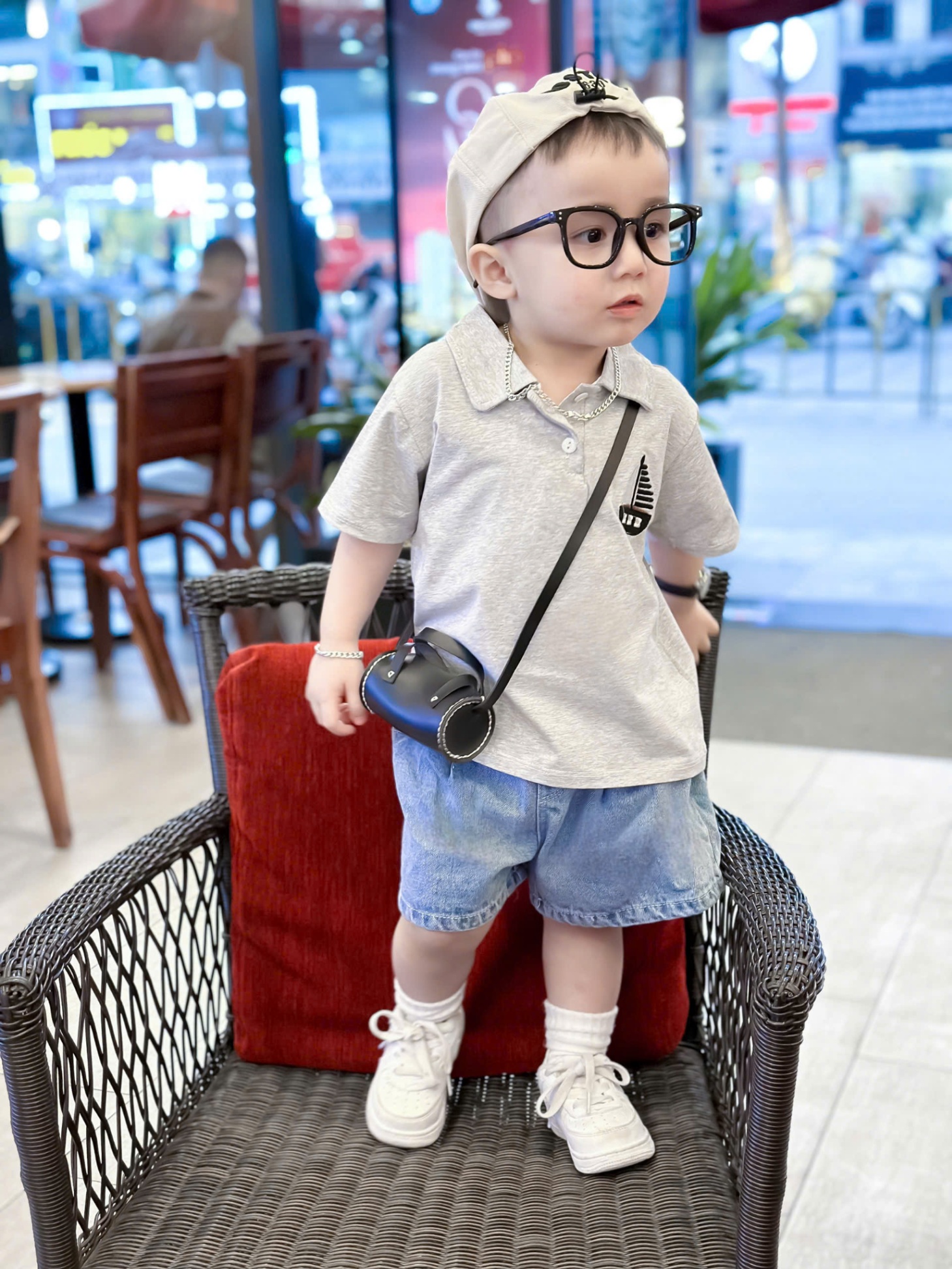 AP5 - Set áo Polo phối quần bò cho bé trai