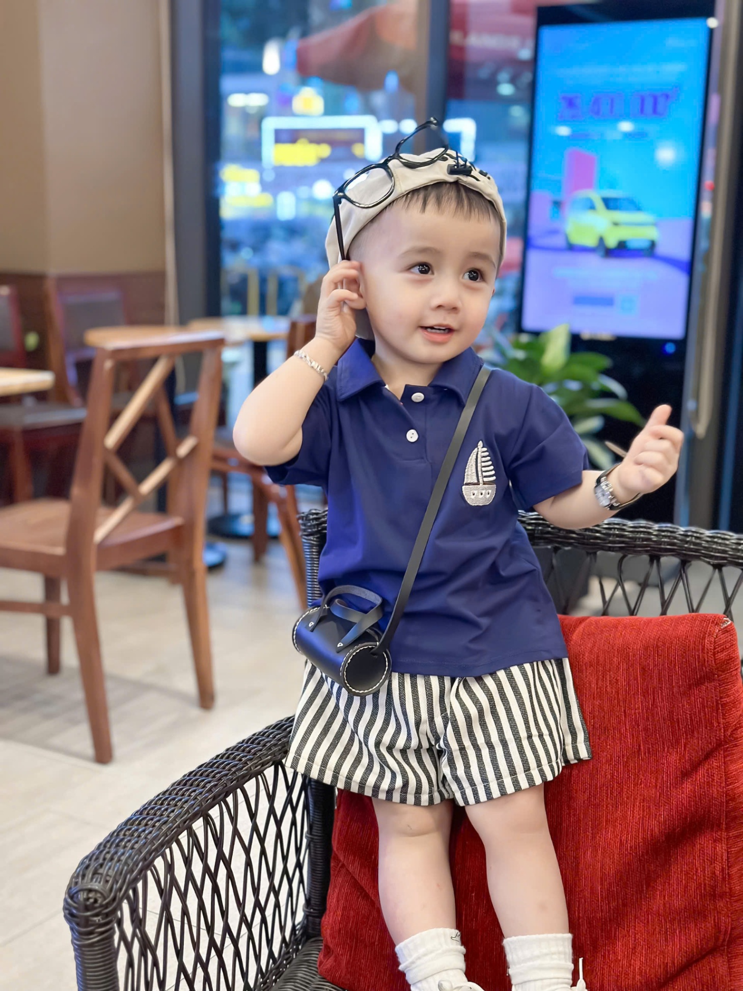 AP5 - Set áo Polo phối quần bò cho bé trai