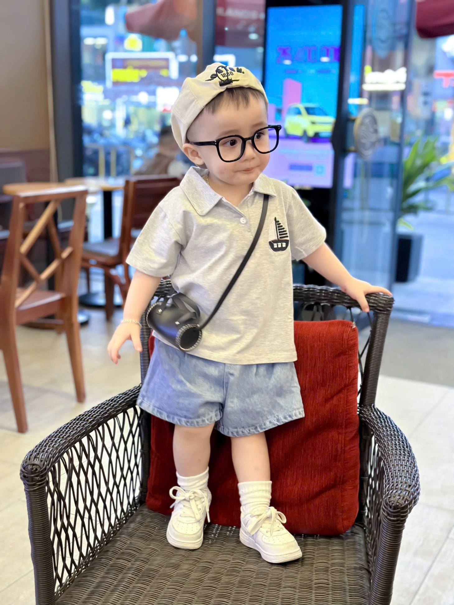 AP5 - Set áo Polo phối quần bò cho bé trai