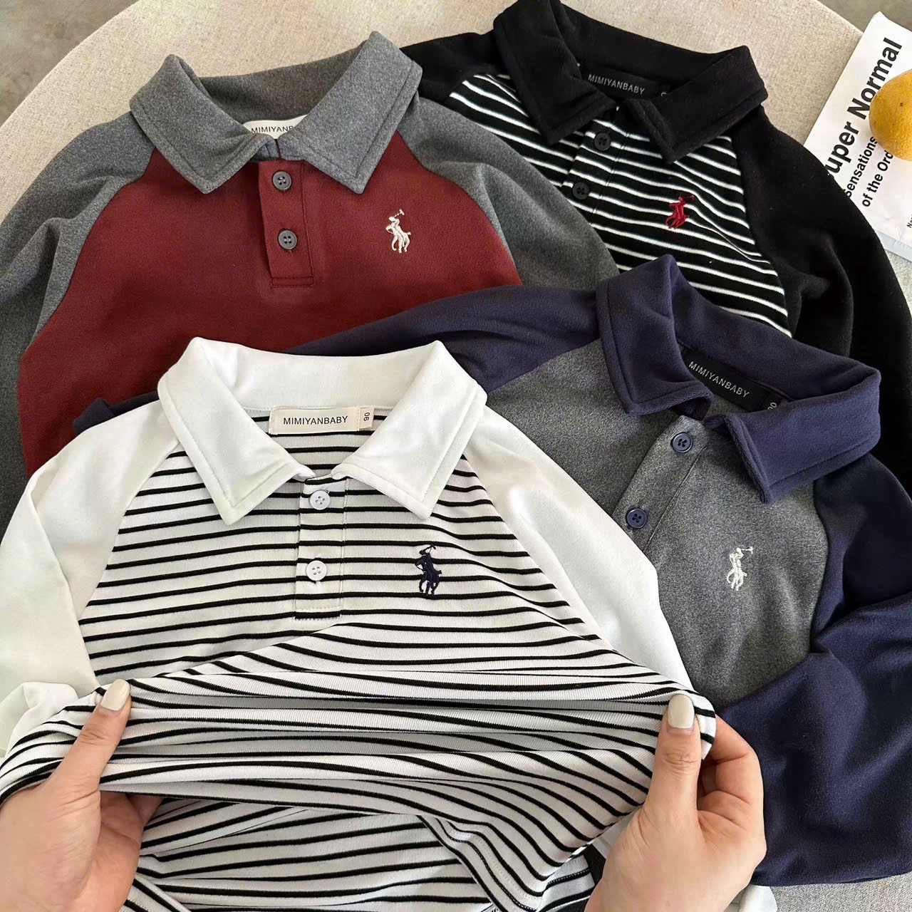 AB51 SET 4 ÁO POLO THÊU NGỰA CHO BÉ