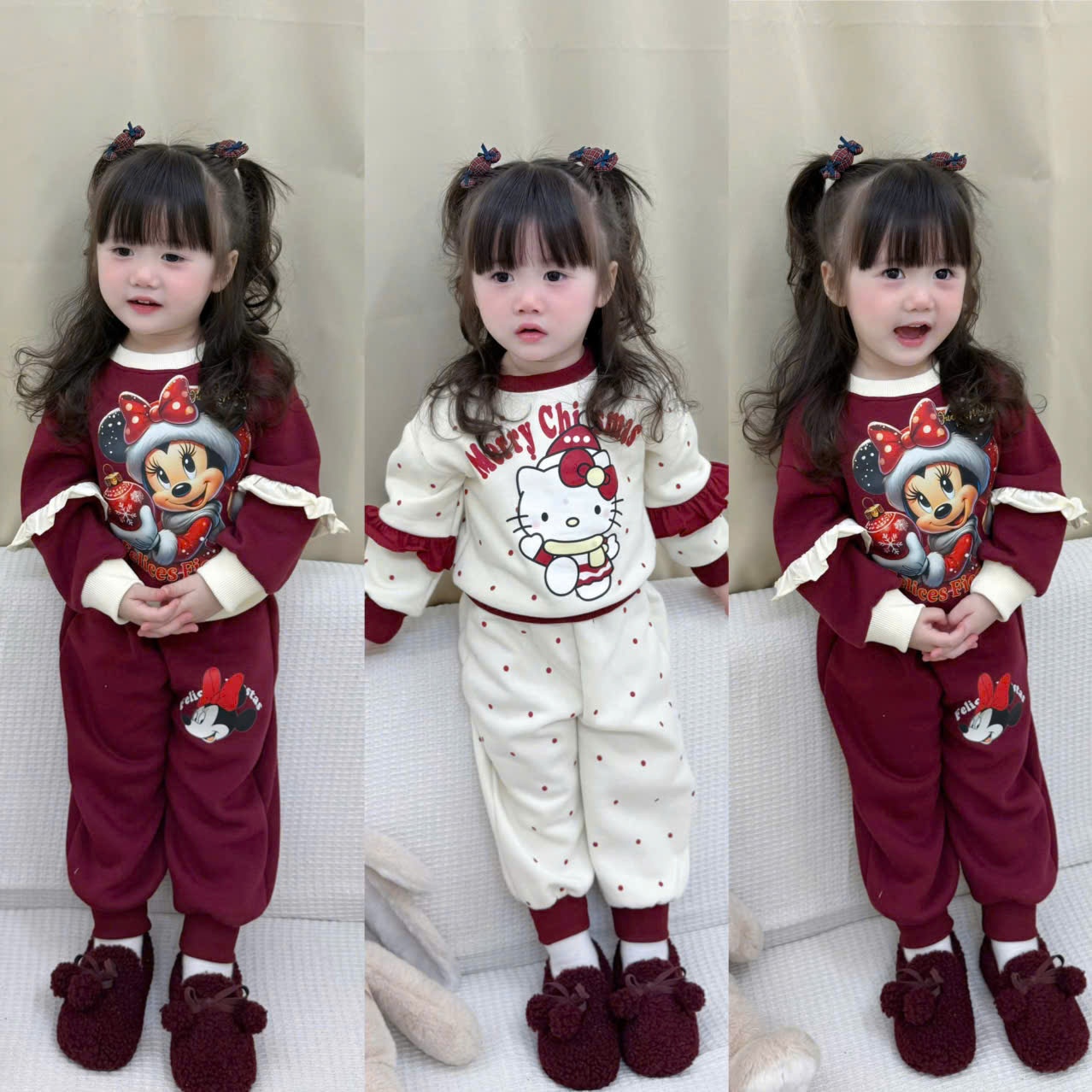 C30# BỘ NỈ COTTON MERRY CHRISTMAS CHO BÉ - XẢ