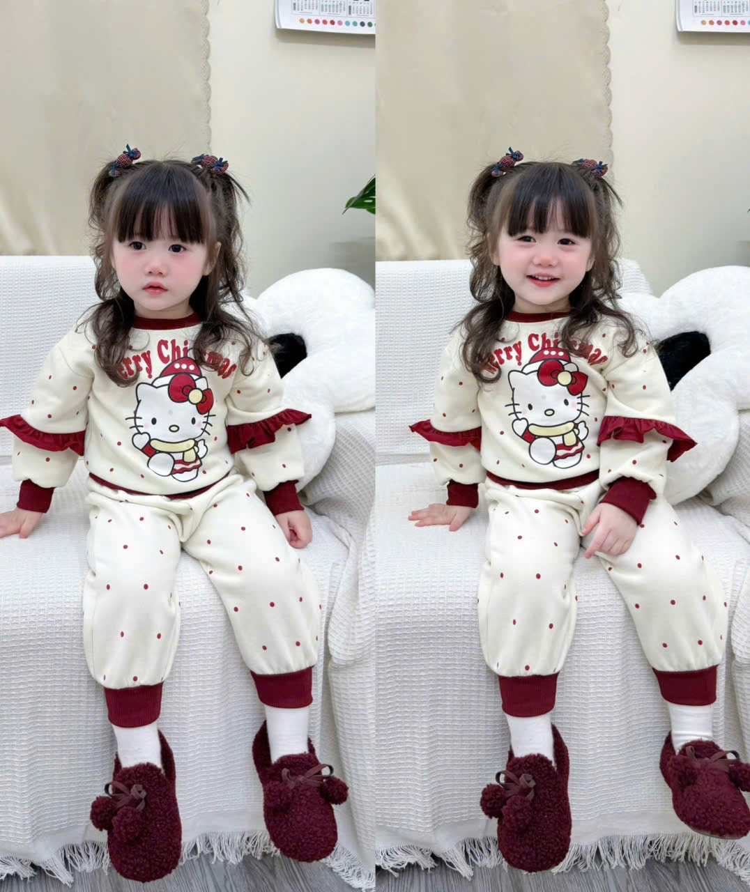 C30# BỘ NỈ COTTON MERRY CHRISTMAS CHO BÉ - XẢ