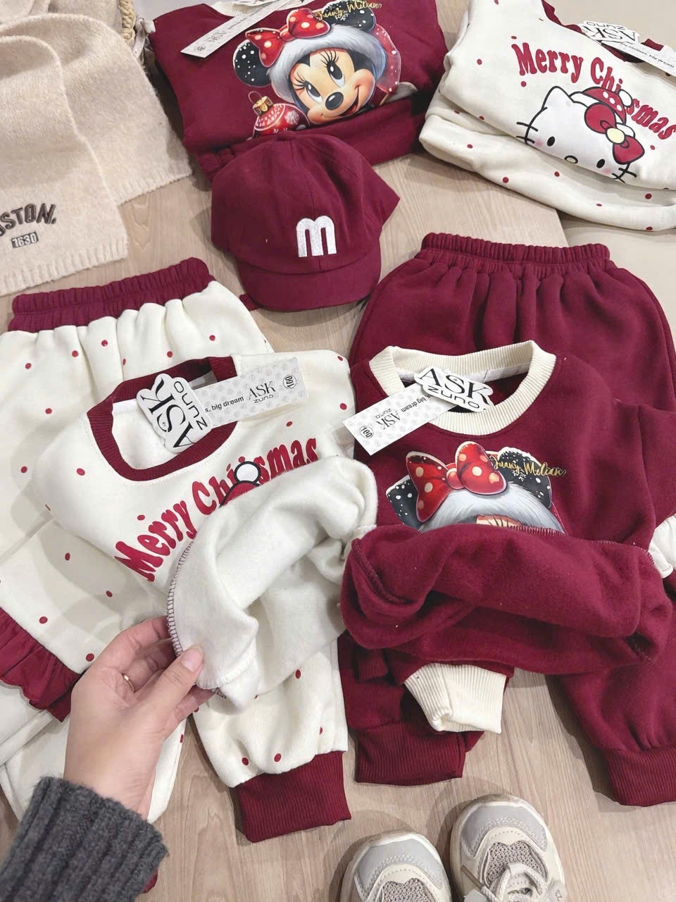 C30# BỘ NỈ COTTON MERRY CHRISTMAS CHO BÉ - XẢ