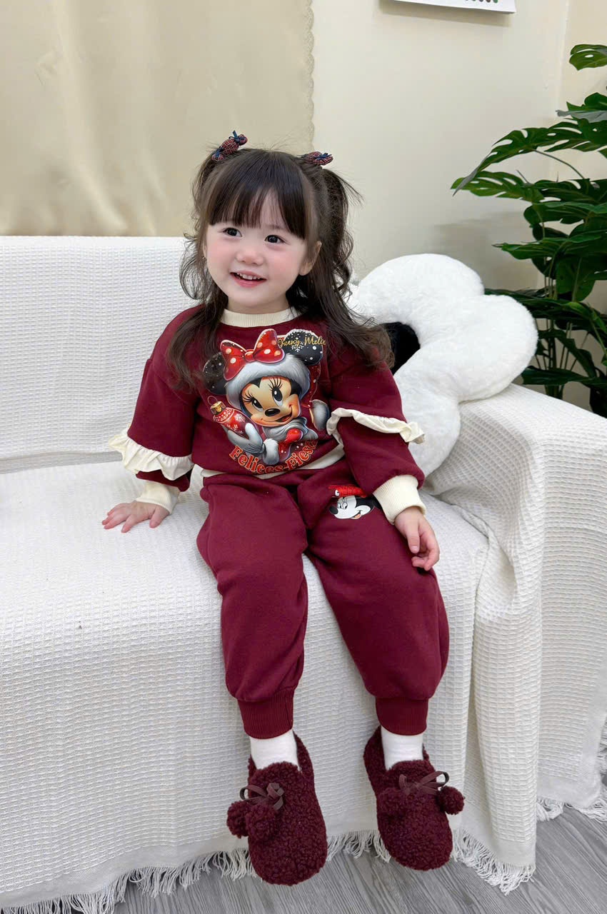 C30# BỘ NỈ COTTON MERRY CHRISTMAS CHO BÉ - XẢ