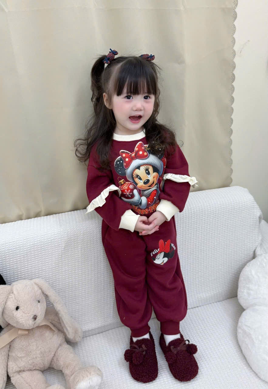 C30# BỘ NỈ COTTON MERRY CHRISTMAS CHO BÉ - XẢ