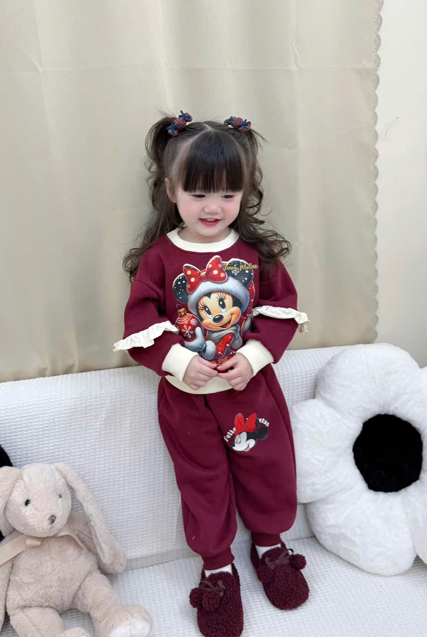 C30# BỘ NỈ COTTON MERRY CHRISTMAS CHO BÉ - XẢ