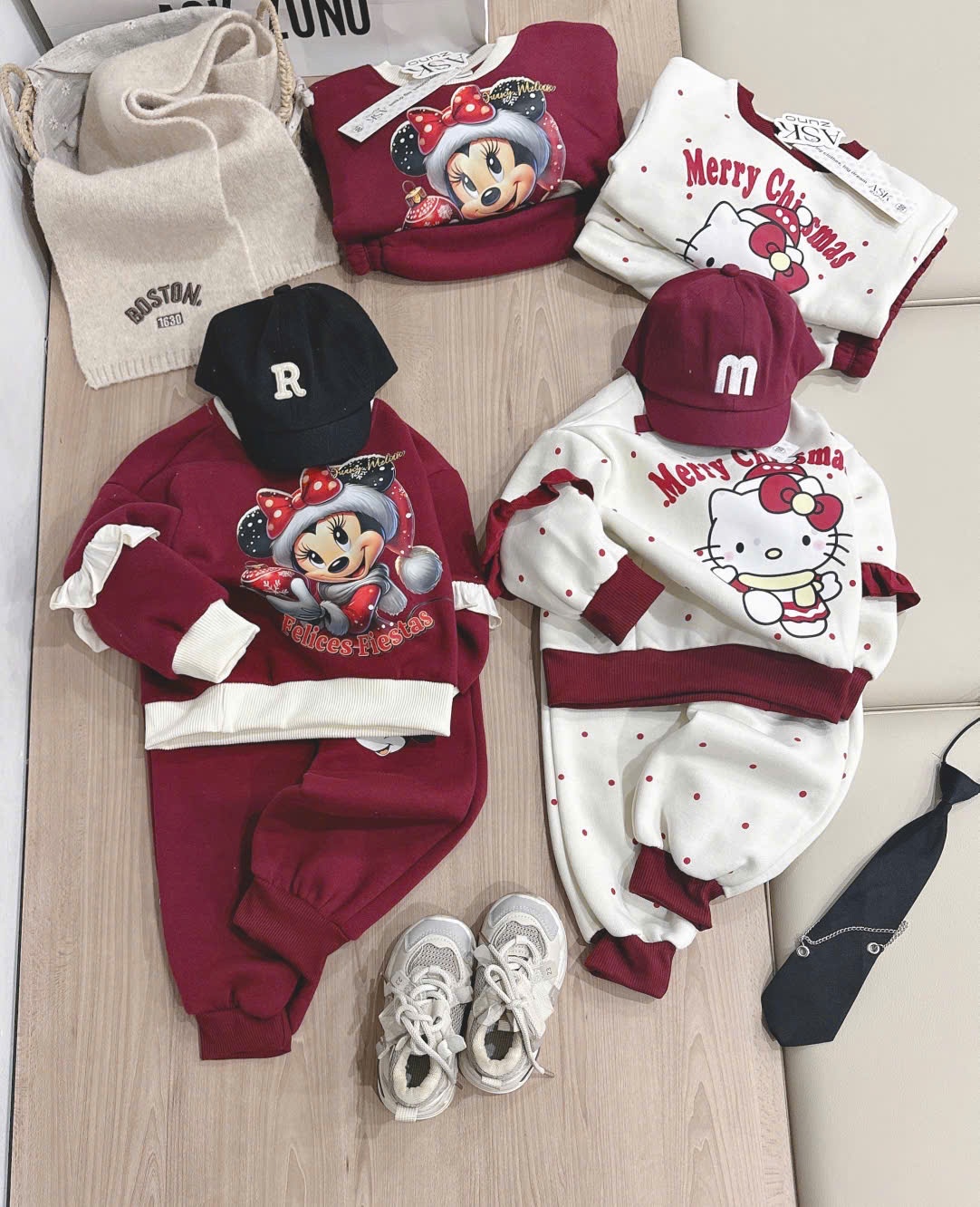 C30# BỘ NỈ COTTON MERRY CHRISTMAS CHO BÉ - XẢ