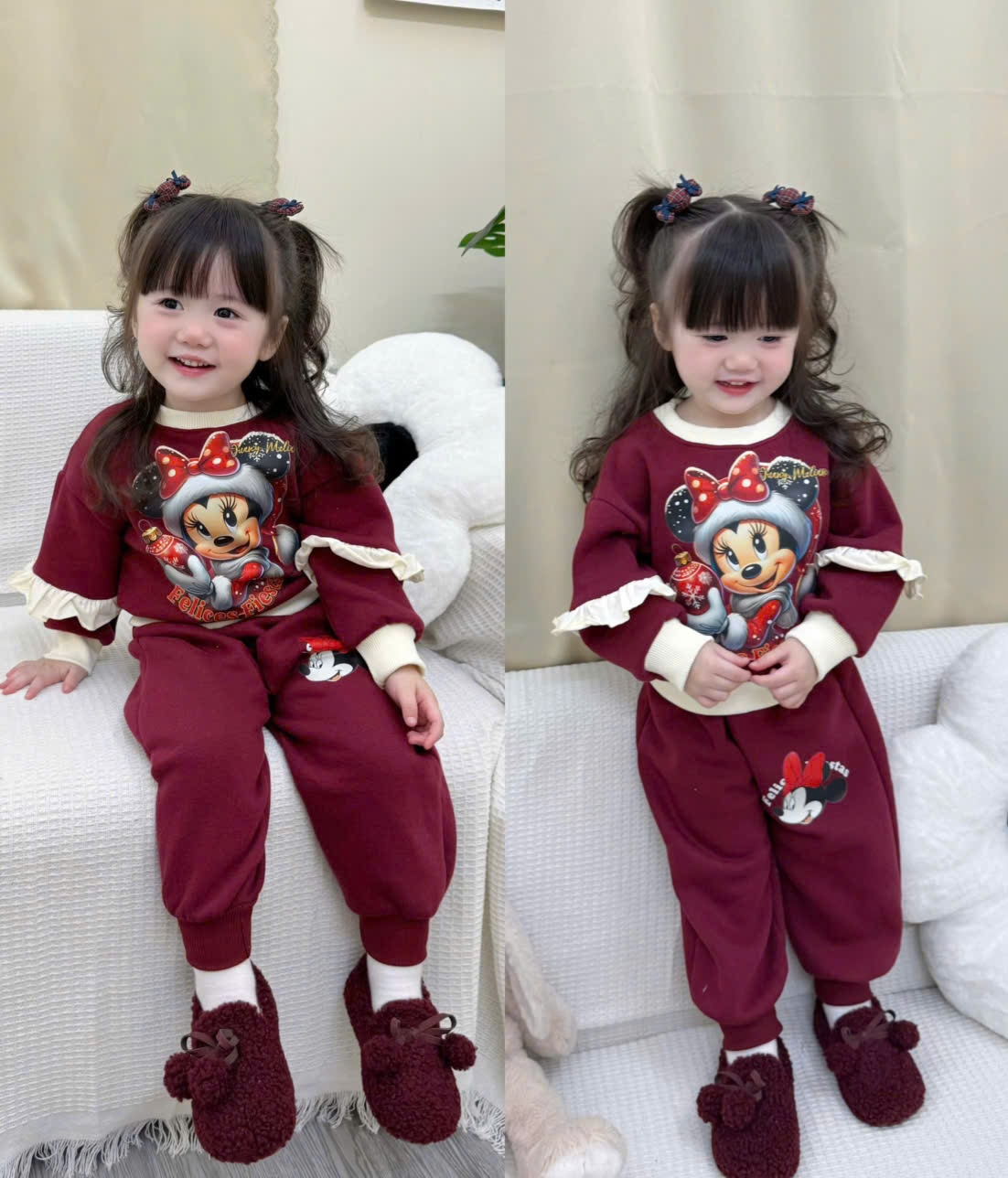 C30# BỘ NỈ COTTON MERRY CHRISTMAS CHO BÉ - XẢ
