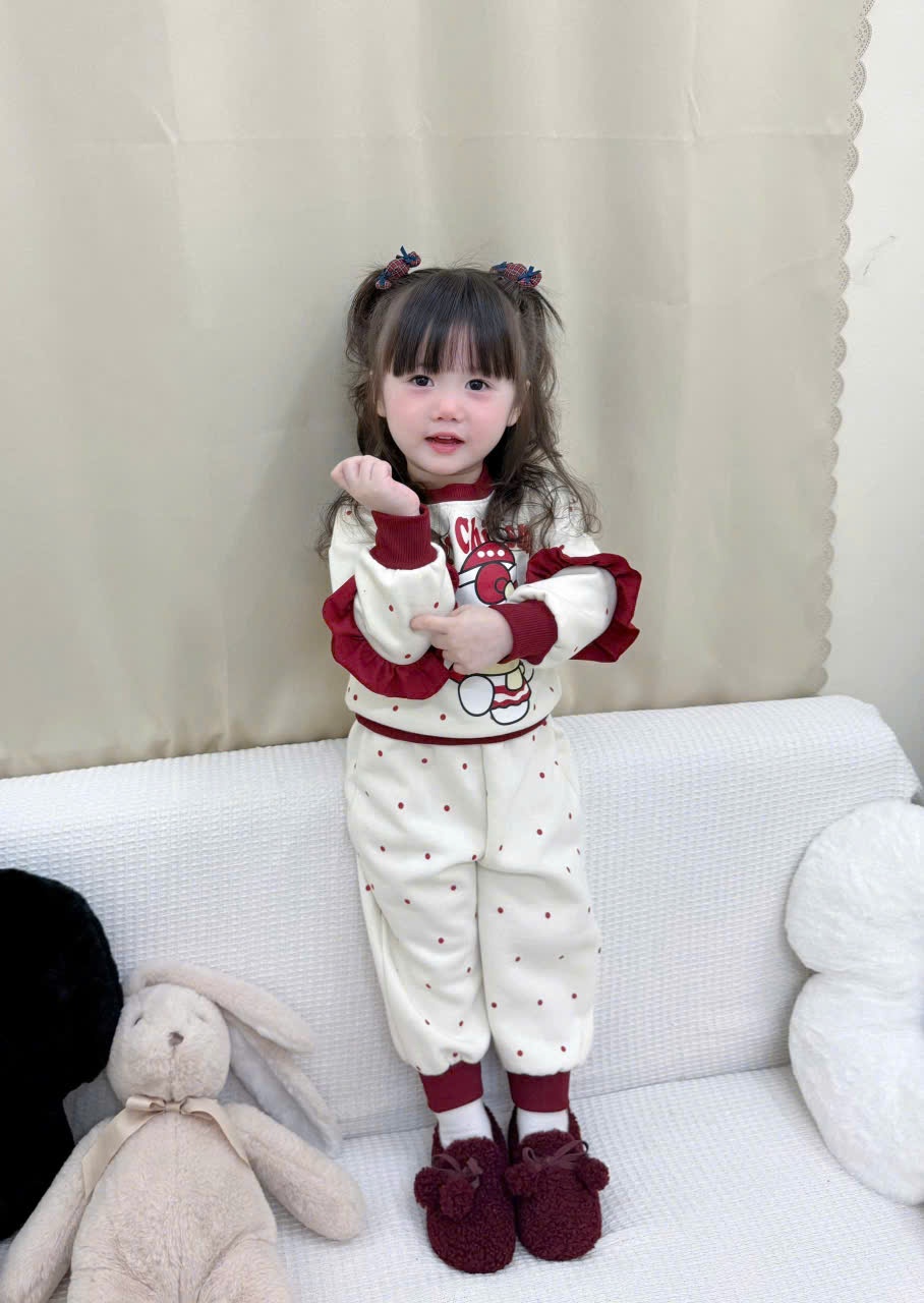C30# BỘ NỈ COTTON MERRY CHRISTMAS CHO BÉ - XẢ
