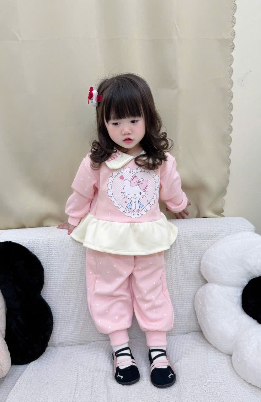 C94# BỘ NỈ 2 DA HELLO KITTY XOÈ CHO BÉ(X)