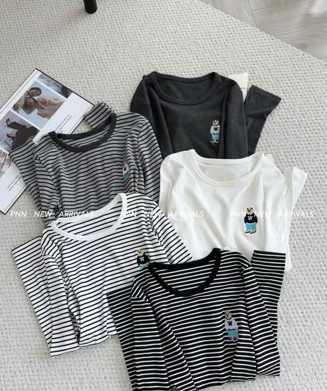 B03# SET 3 ÁO ZIP THÊU GẤU CHO NỮ