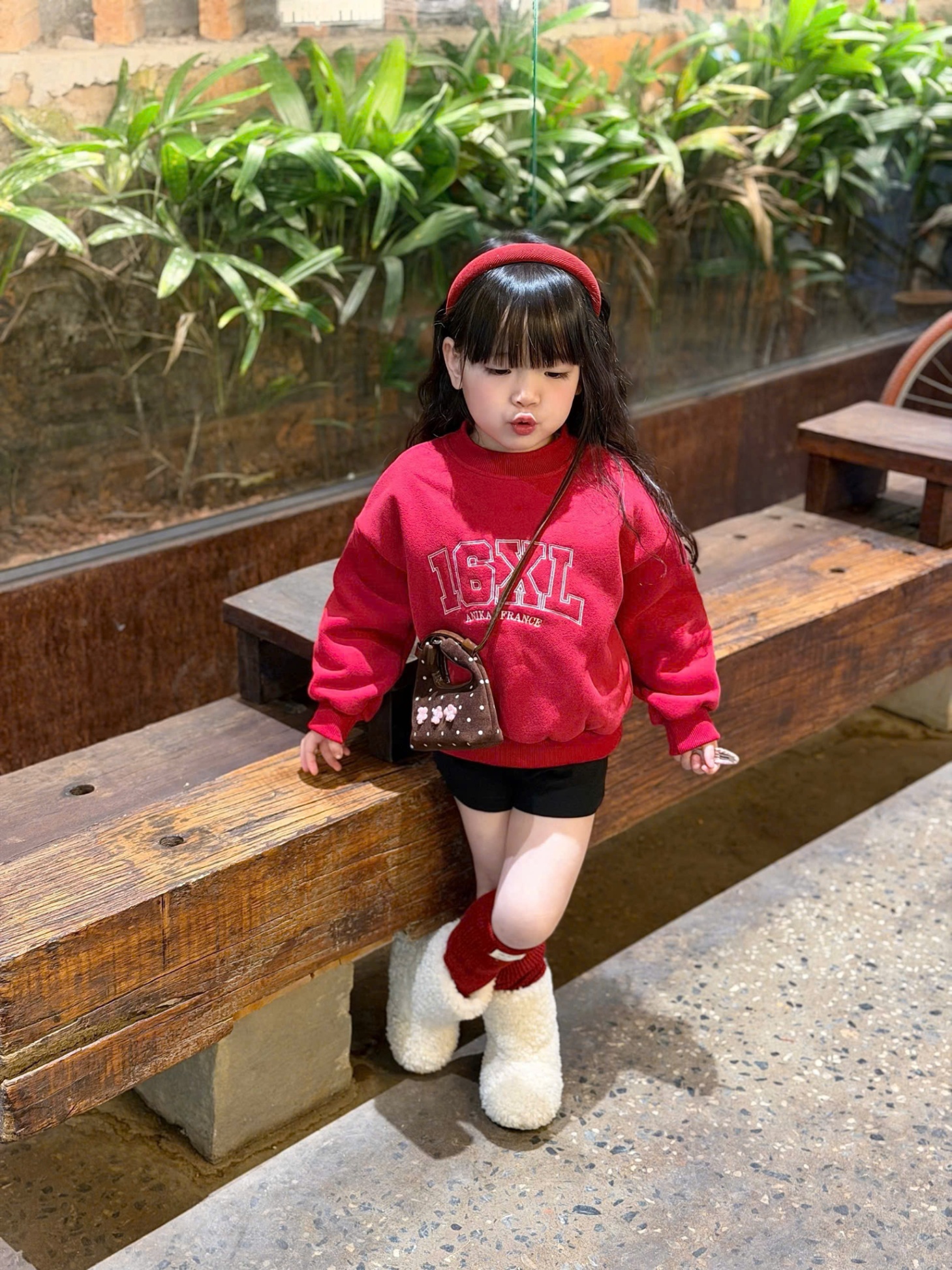 B81# ÁO NỈ ĐỎ 16XL CHO BÉ(X)
