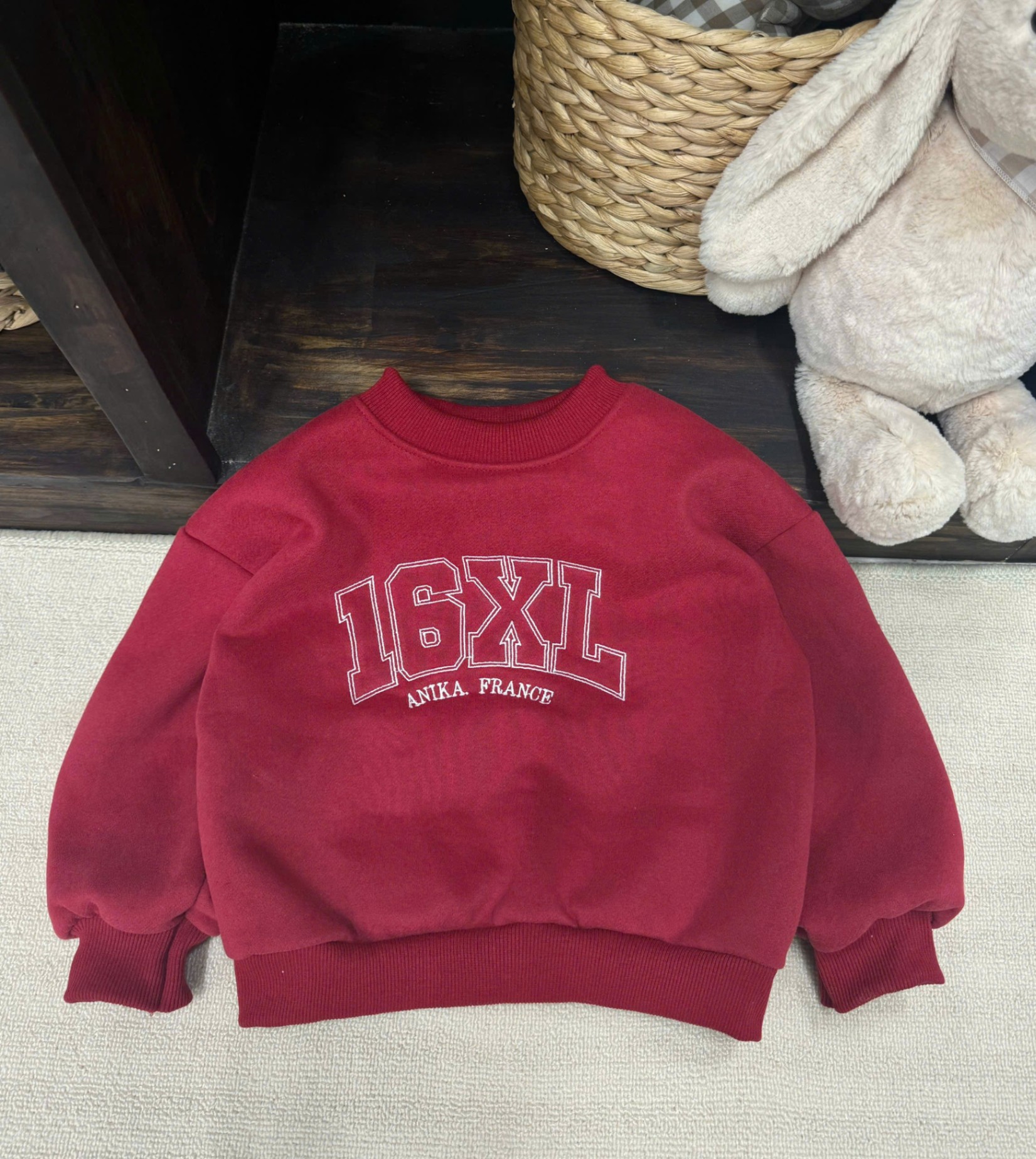B81# ÁO NỈ ĐỎ 16XL CHO BÉ(X)