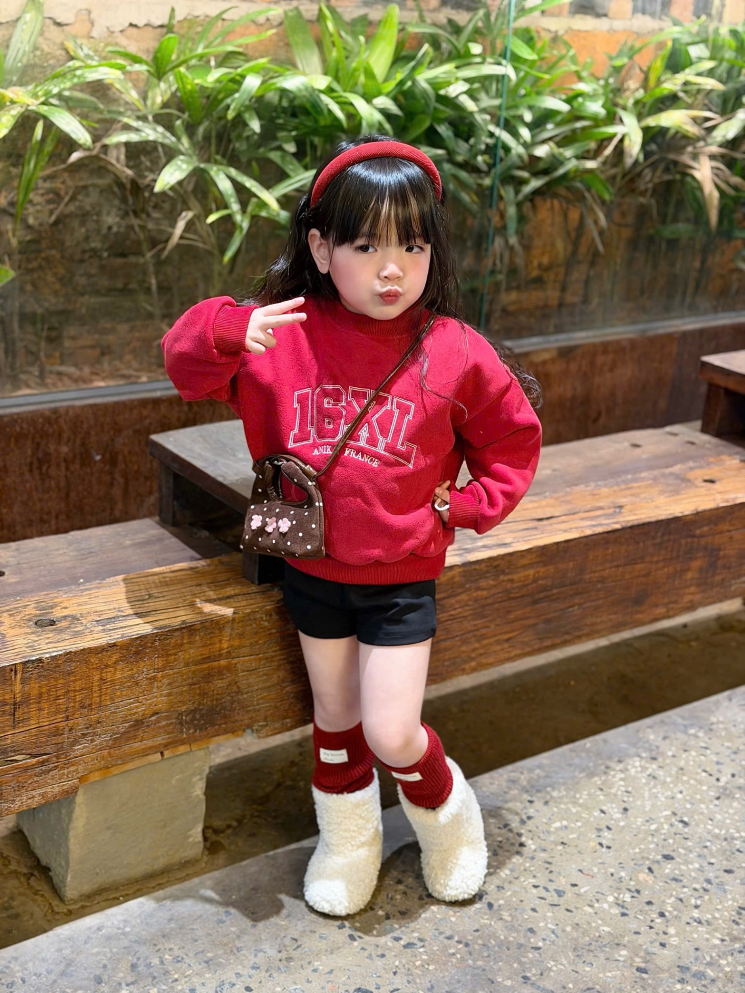 B81# ÁO NỈ ĐỎ 16XL CHO BÉ(X)