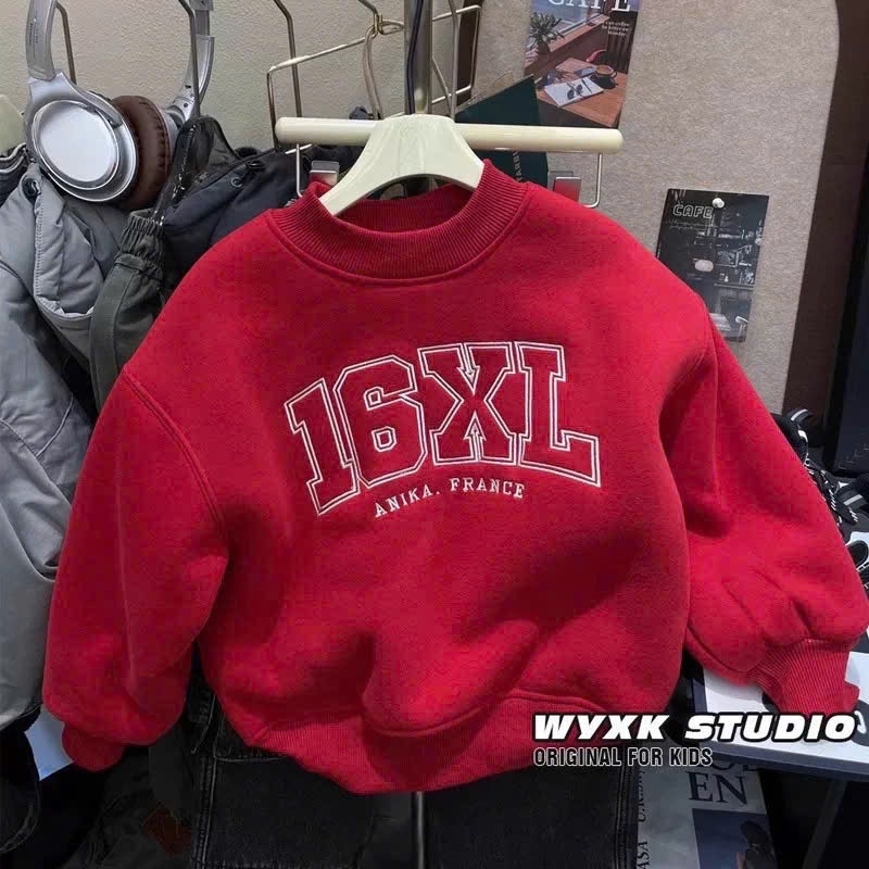 B81# ÁO NỈ ĐỎ 16XL CHO BÉ(X)
