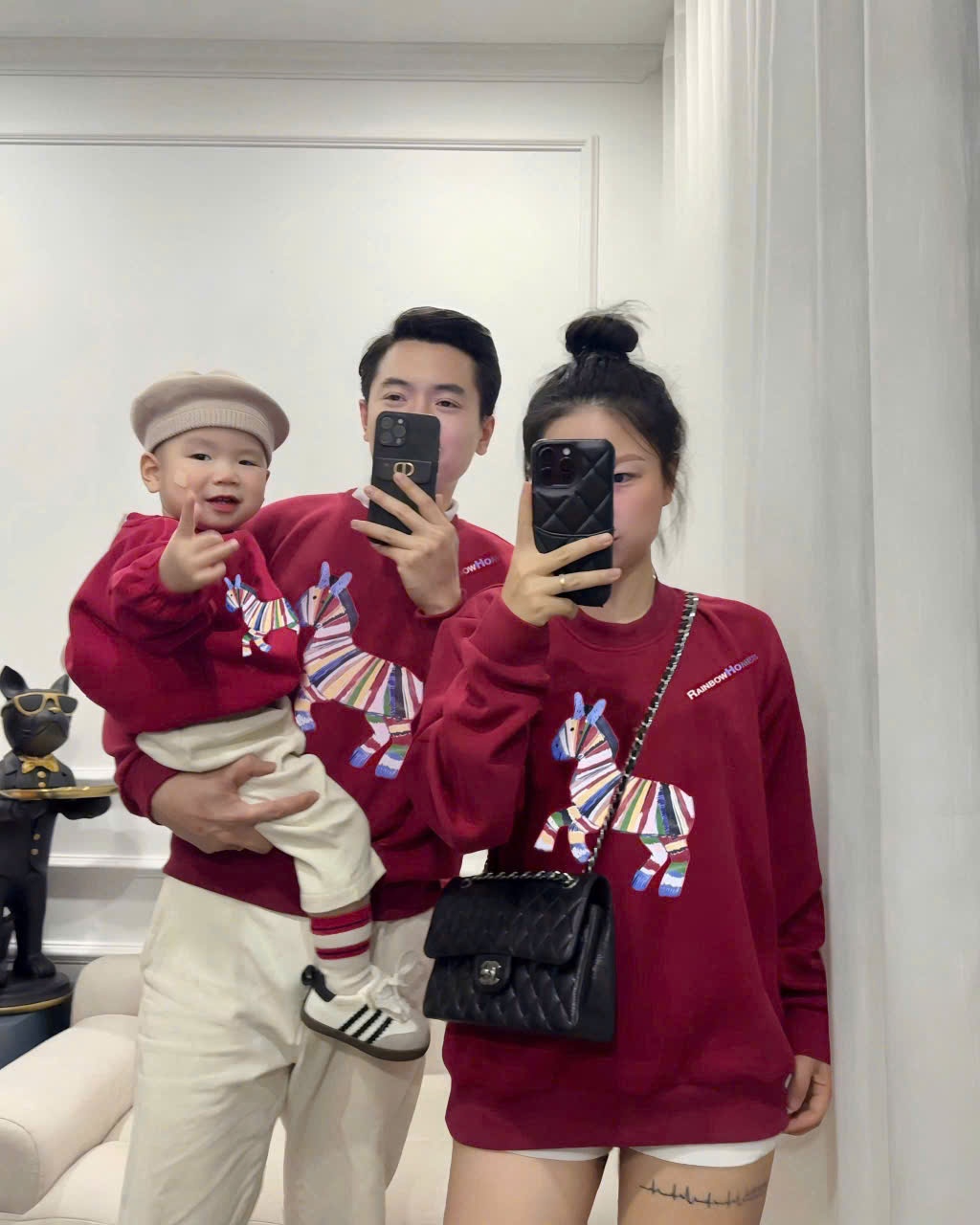 N93# ÁO NỈHÌNH NGỰA CHO BỐ+ MẸ+ BÉ