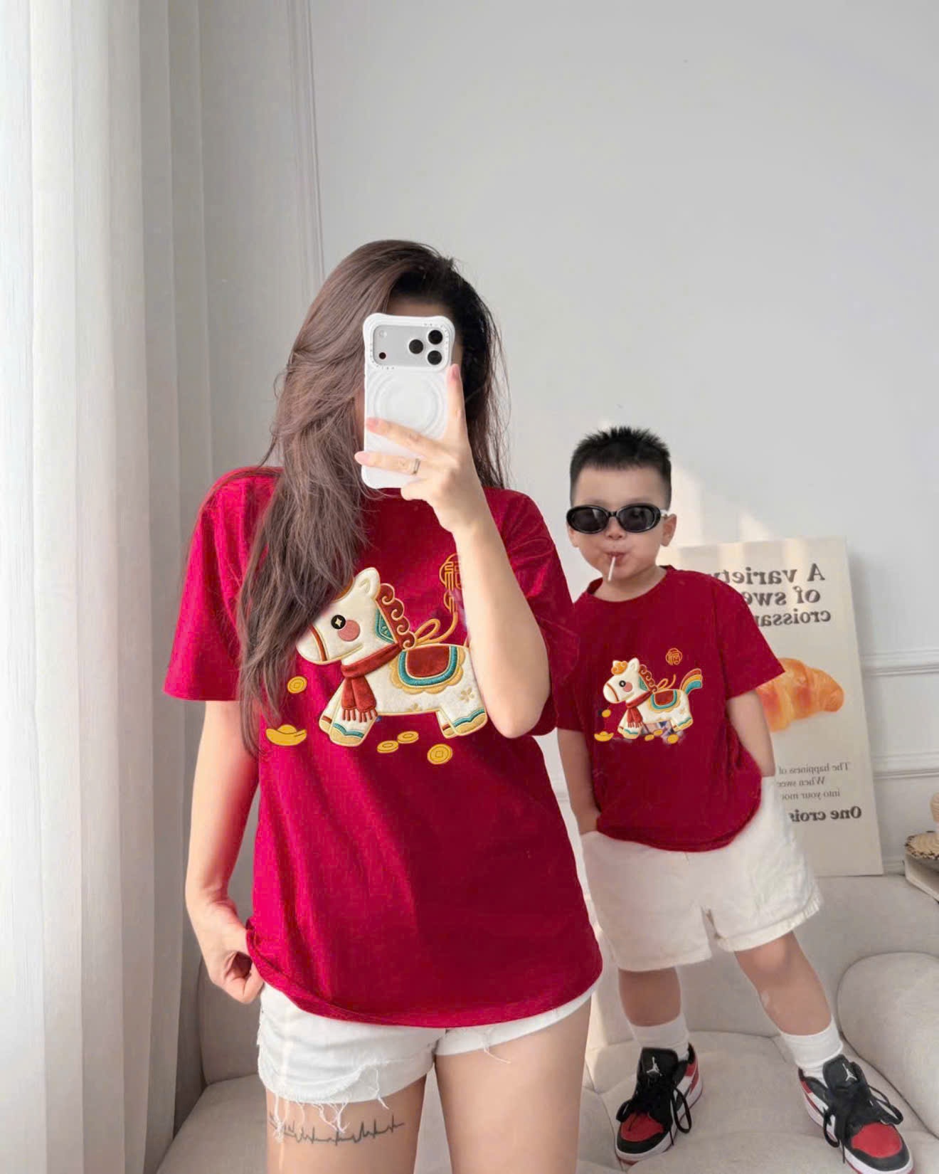 M03# ÁO PHÔNG GIA ĐÌNH HÌNH NGỰA