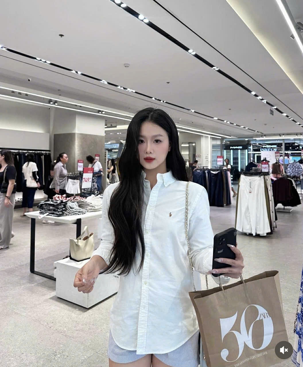 Z59# ÁO SƠ MI TRẮNG THÊU NGỰA CHO NỮ