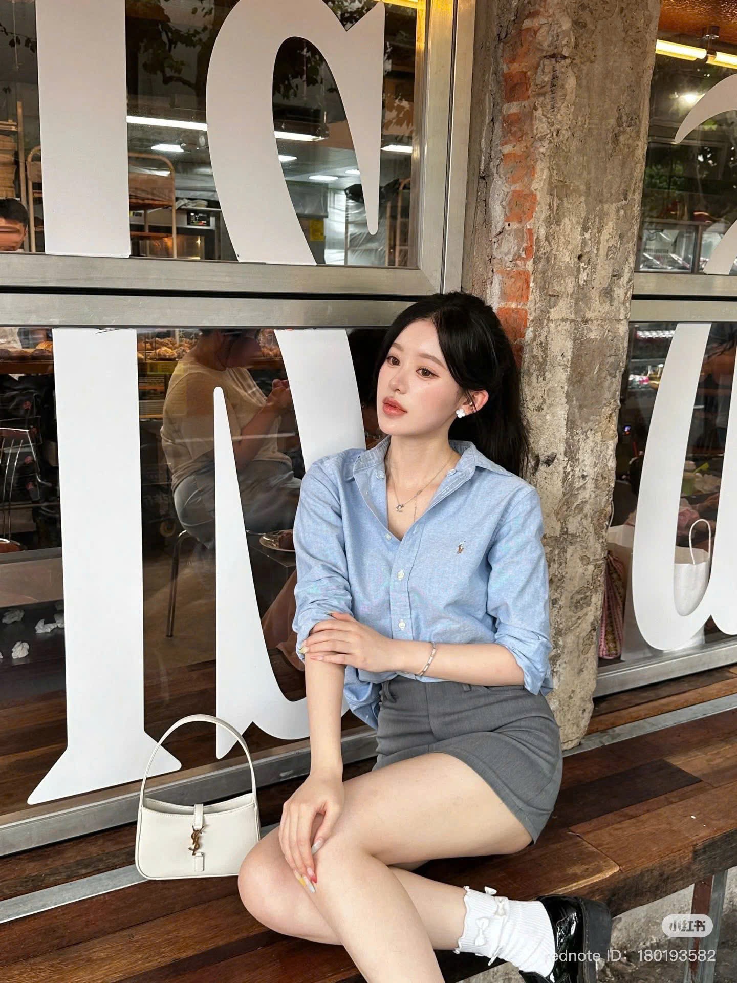 Z75# ÁO SƠ MI XANH THÊU NGỰA CHO NỮ