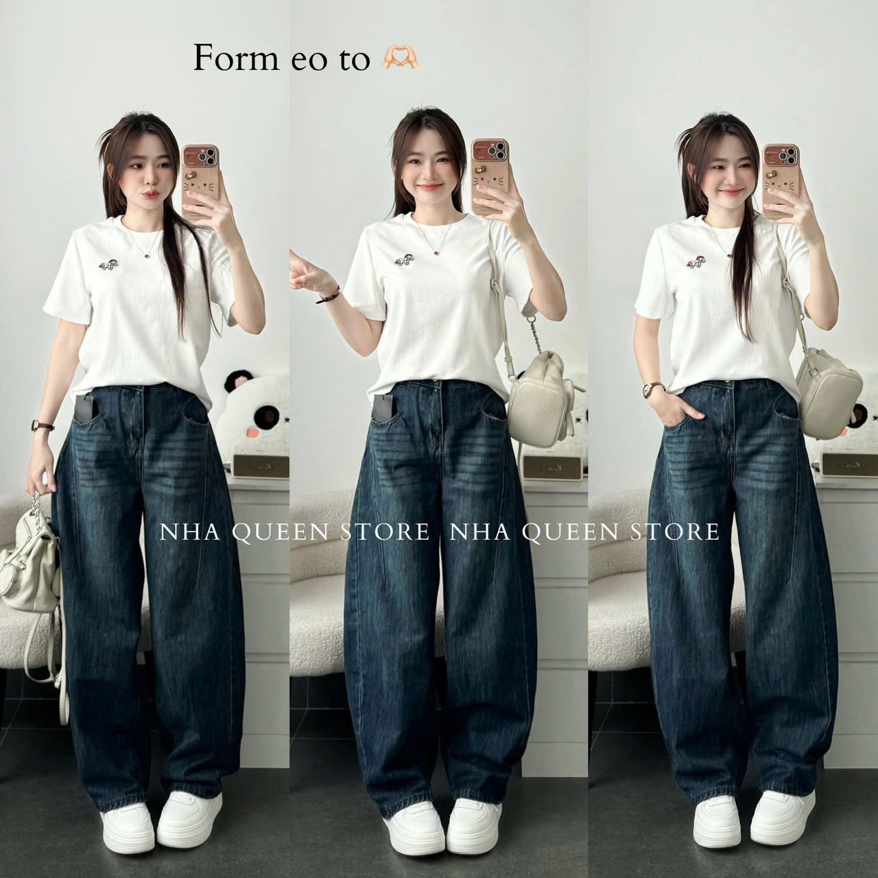 K03# ÁO PHÔNG THÊU NGỰA 3 MÀU CHO NỮ