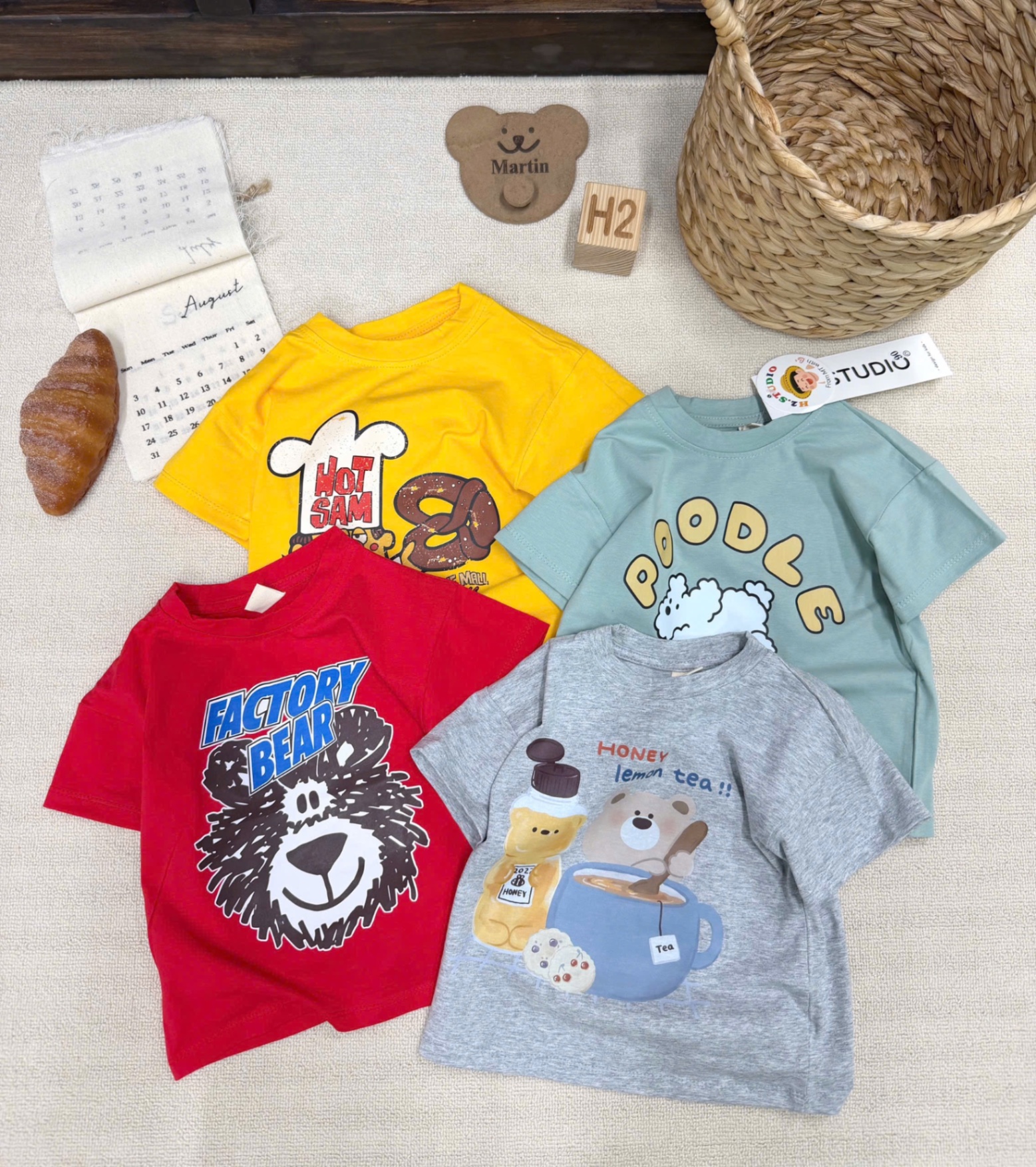 OD02 SET 4 ÁO HOẠT HÌNH CHO BÉ
