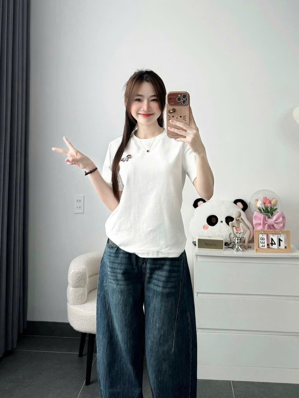 K03# ÁO PHÔNG THÊU NGỰA 3 MÀU CHO NỮ