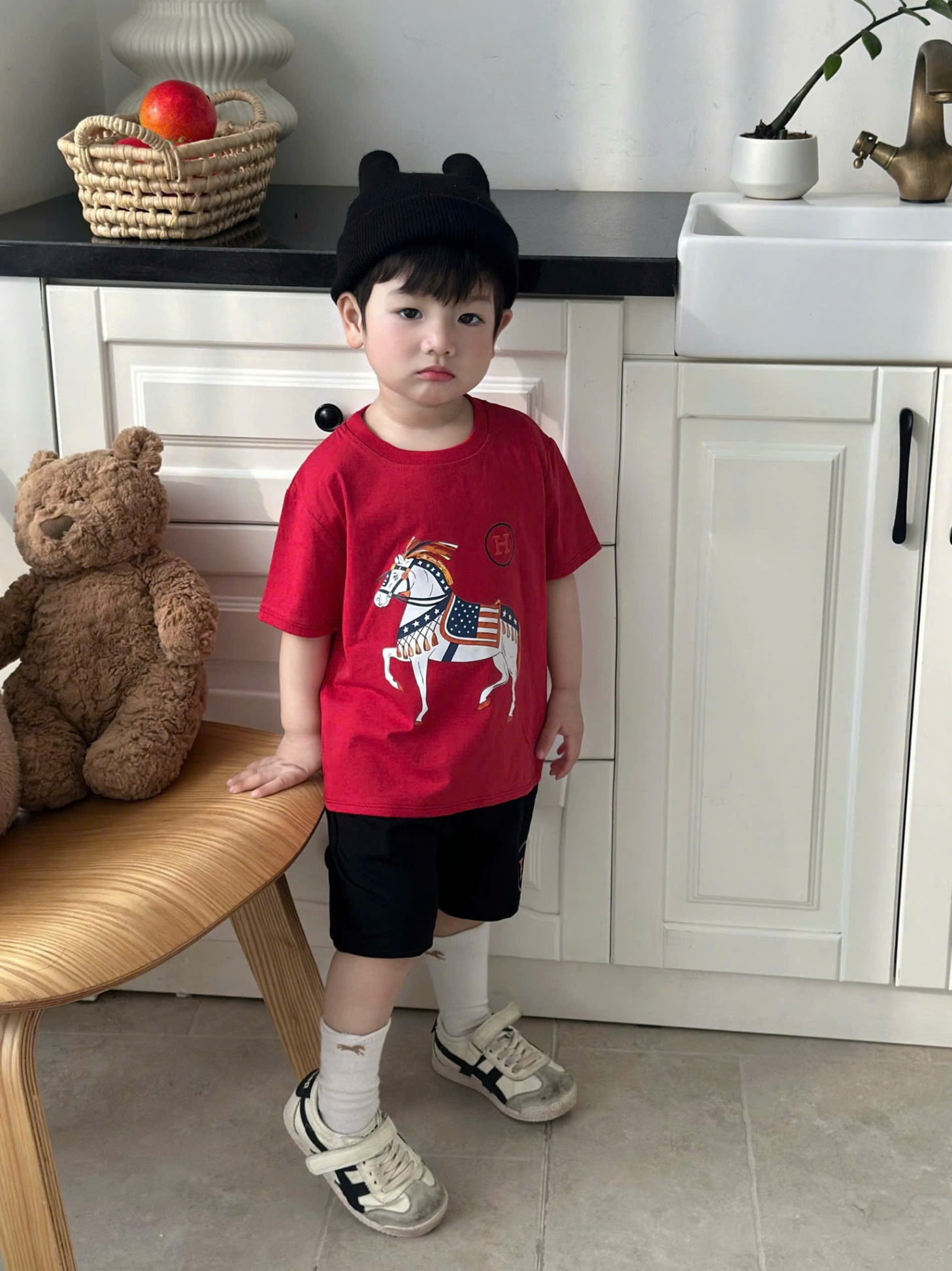 K55# SET ĐỎ HÌNH NGỰA CHO BÉ