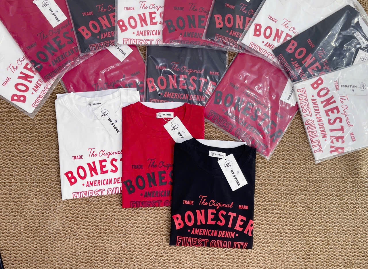 AP68 ÁO PHÔNG CHỮ 3 MÀU BONESTER