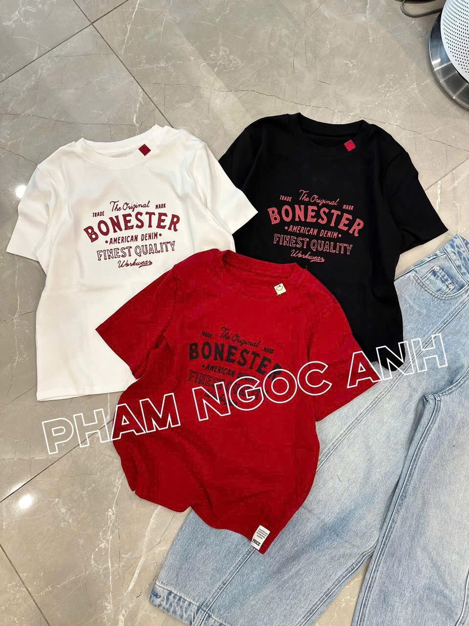 AP68 ÁO PHÔNG CHỮ 3 MÀU BONESTER