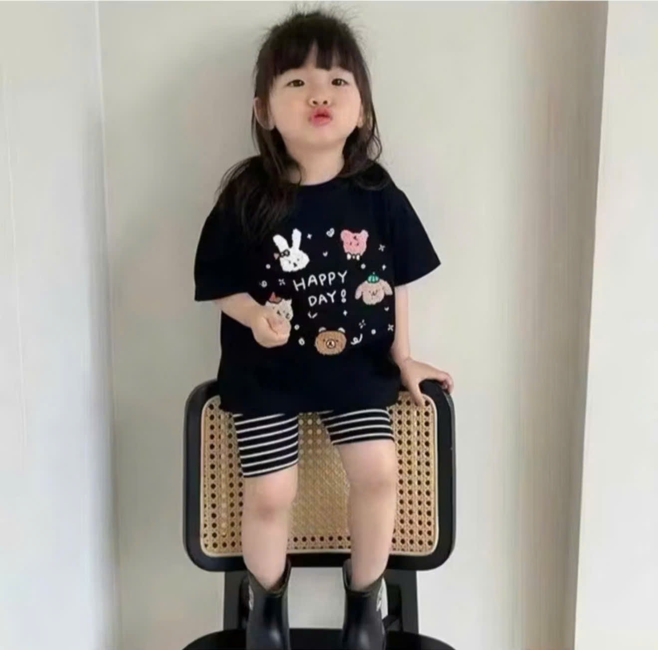 CV-K11# SET 2 BỘ ÁO HÌNH KUTE QUẦN LEGGING CHO BÉ