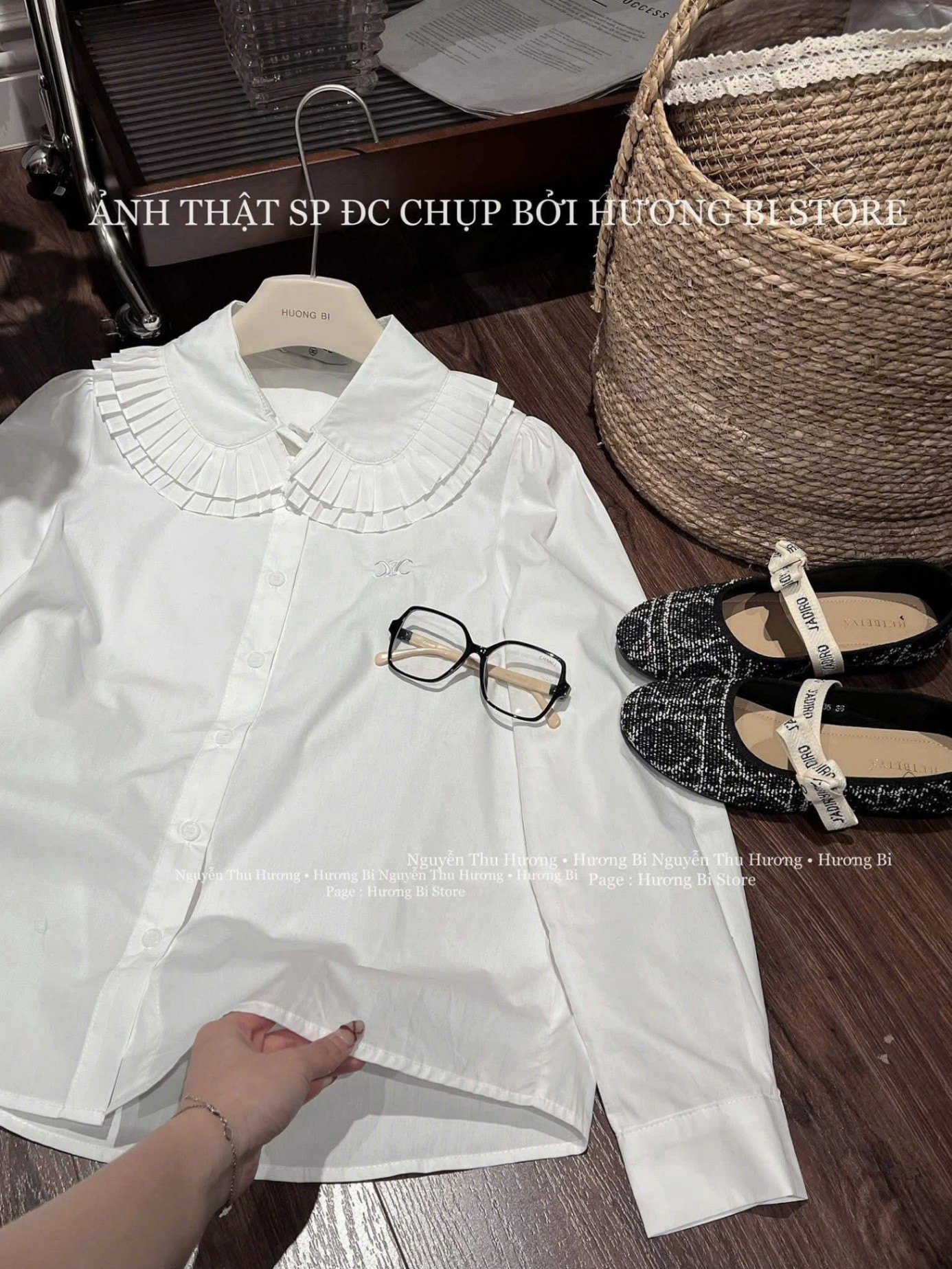SM12 ÁO SƠ MI XẾP LY VIỀN BÈO