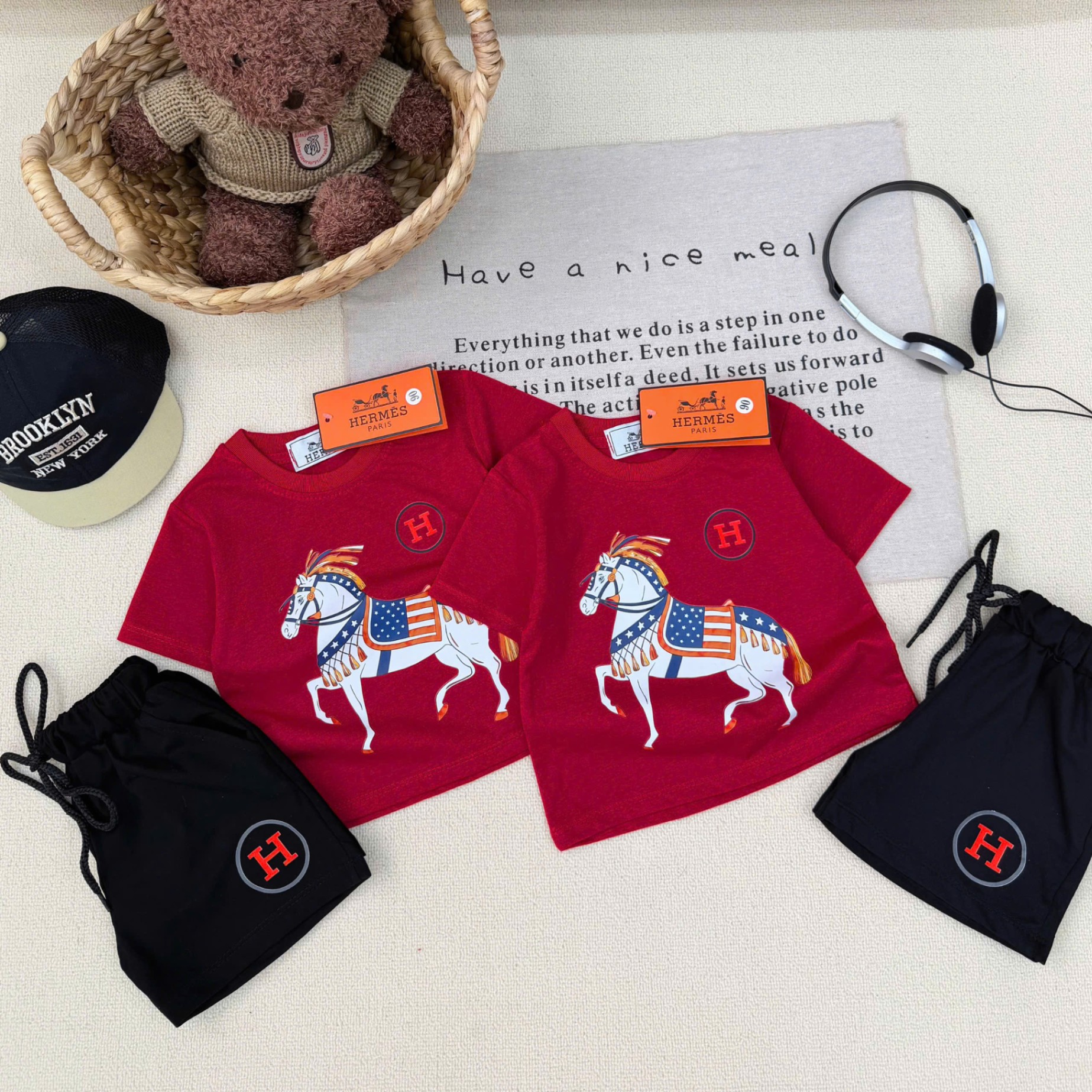 K55# SET ĐỎ HÌNH NGỰA CHO BÉ