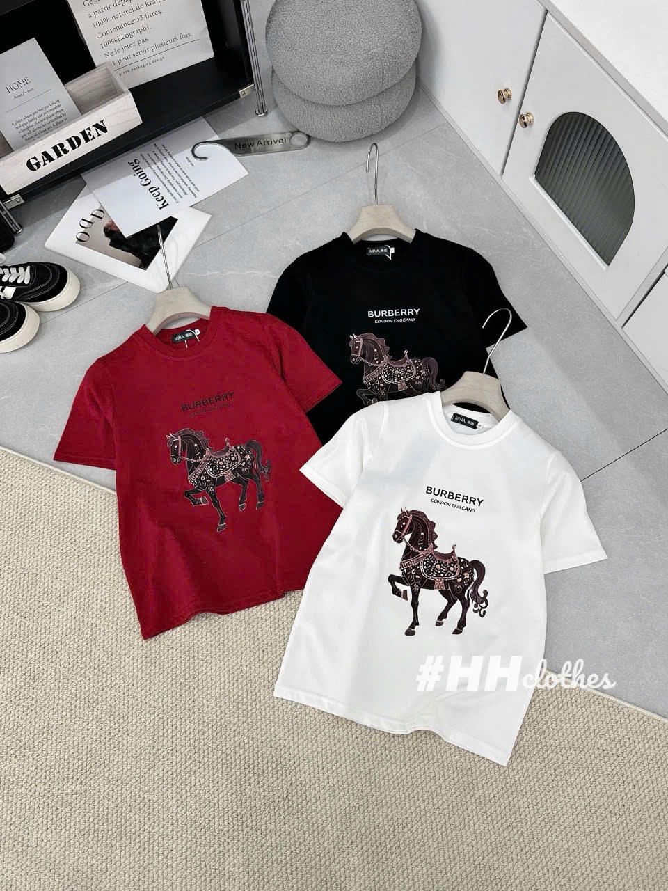 K77 ÁO PHÔNG NGỰA BUBBERRY 3 MÀU