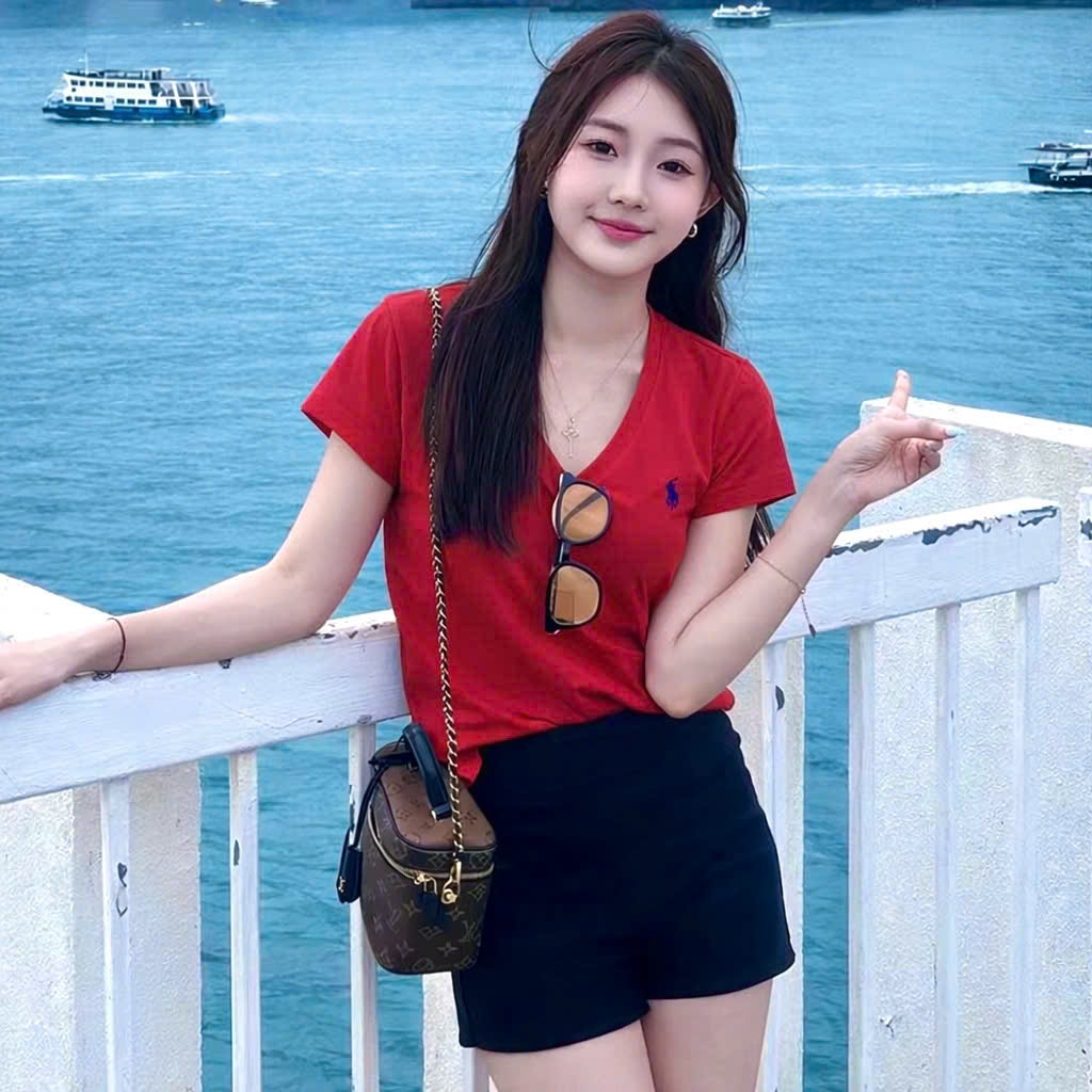L08# ÁO PHÔNG THÊU NGỰA CỔ TIM CHO NỮ