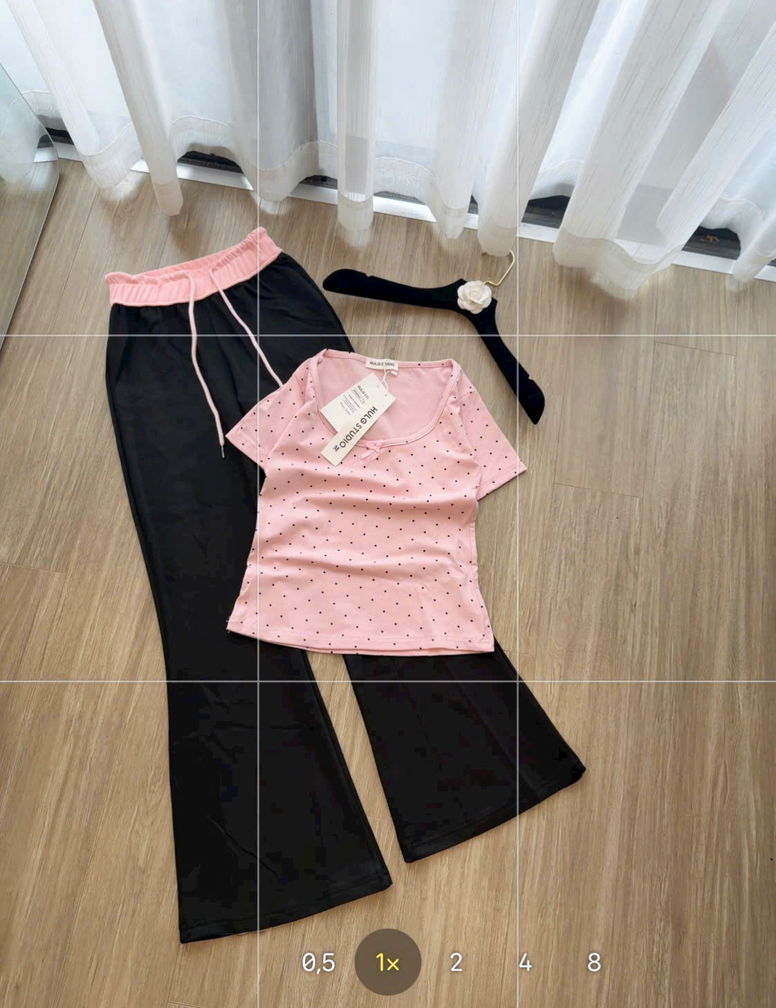 CB12 BỘ HỒNG ÁO CHẤM BI