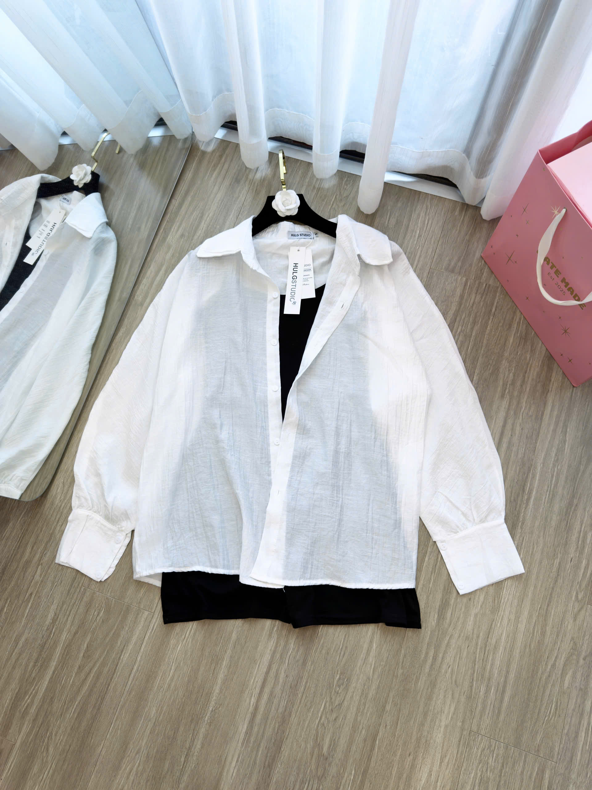 CV- AL16 SET JUM ĐEN KÈM SƠ MI CHO NỮ